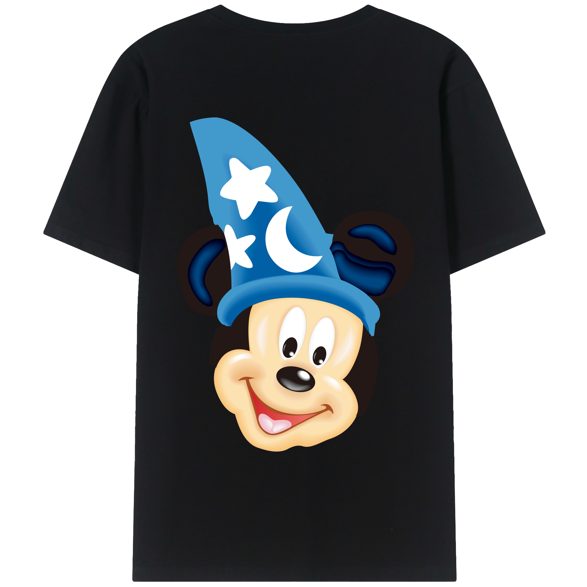 ミッキーマウス Mickey Mouse 綿100％ メンズ半袖Tシャツ（バックプリント） 通気性