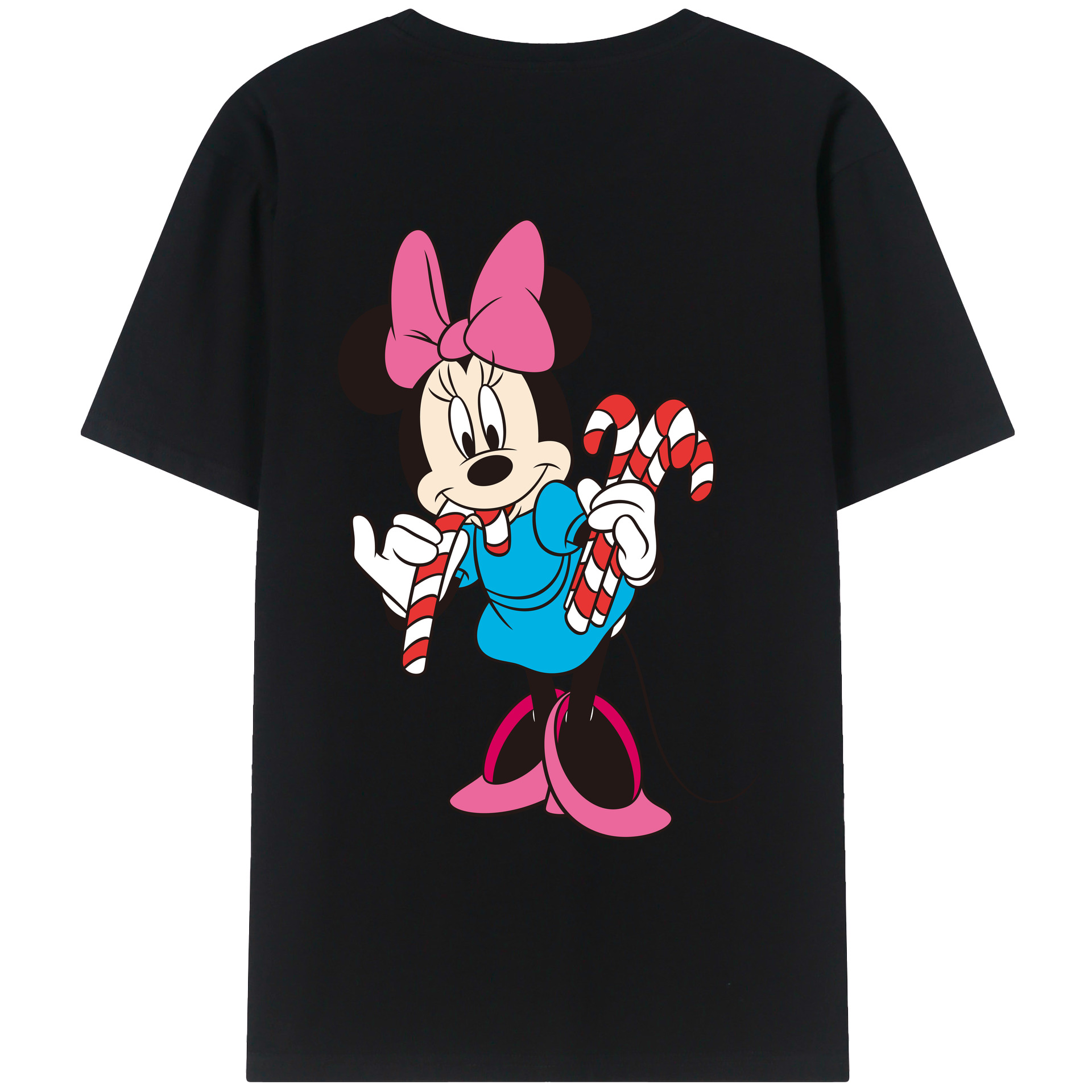 ミッキーマウス Mickey Mouse 綿100％ メンズ半袖Tシャツ（バックプリント） 通気性