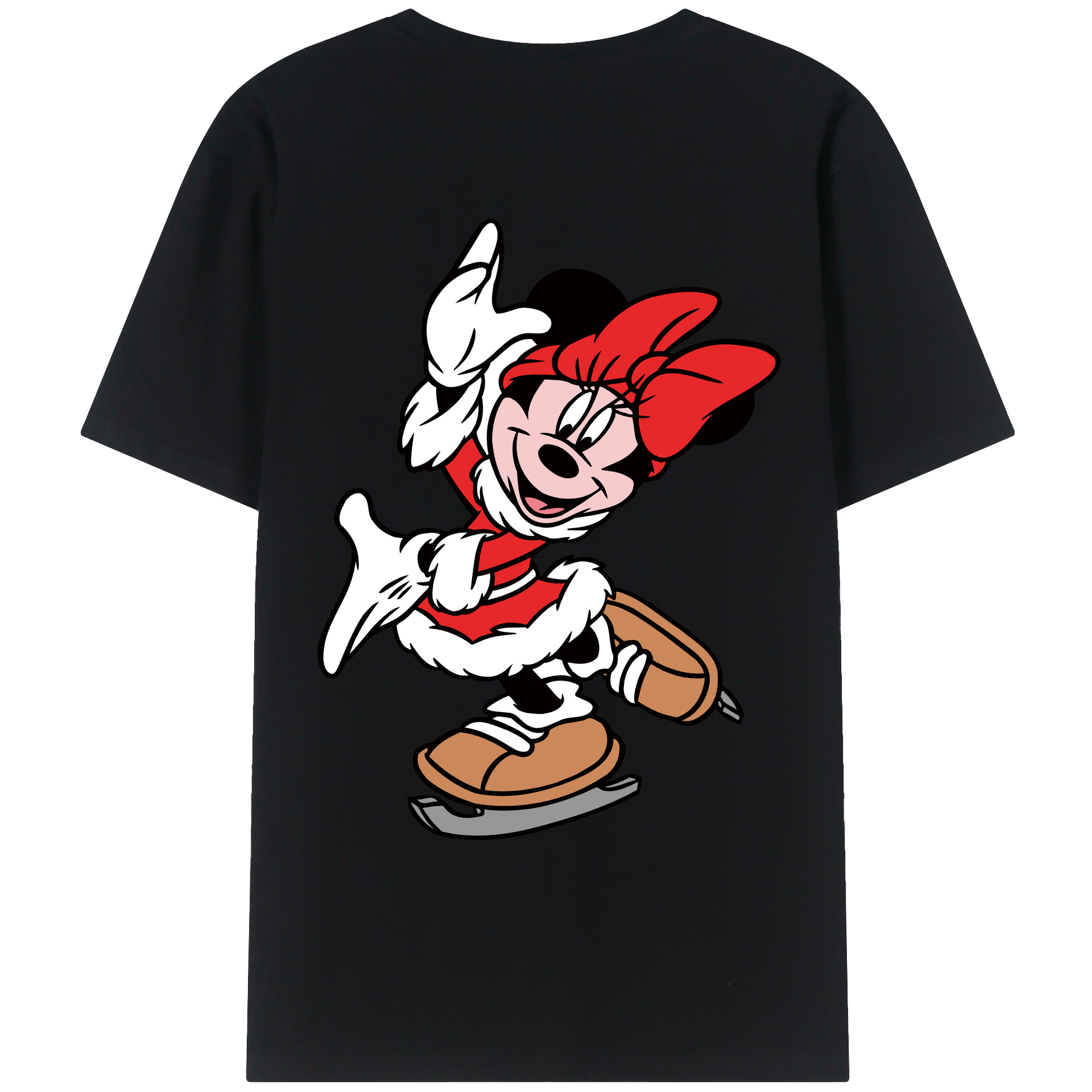ミッキーマウス Mickey Mouse 綿100％ メンズ半袖Tシャツ（バックプリント） 通気性