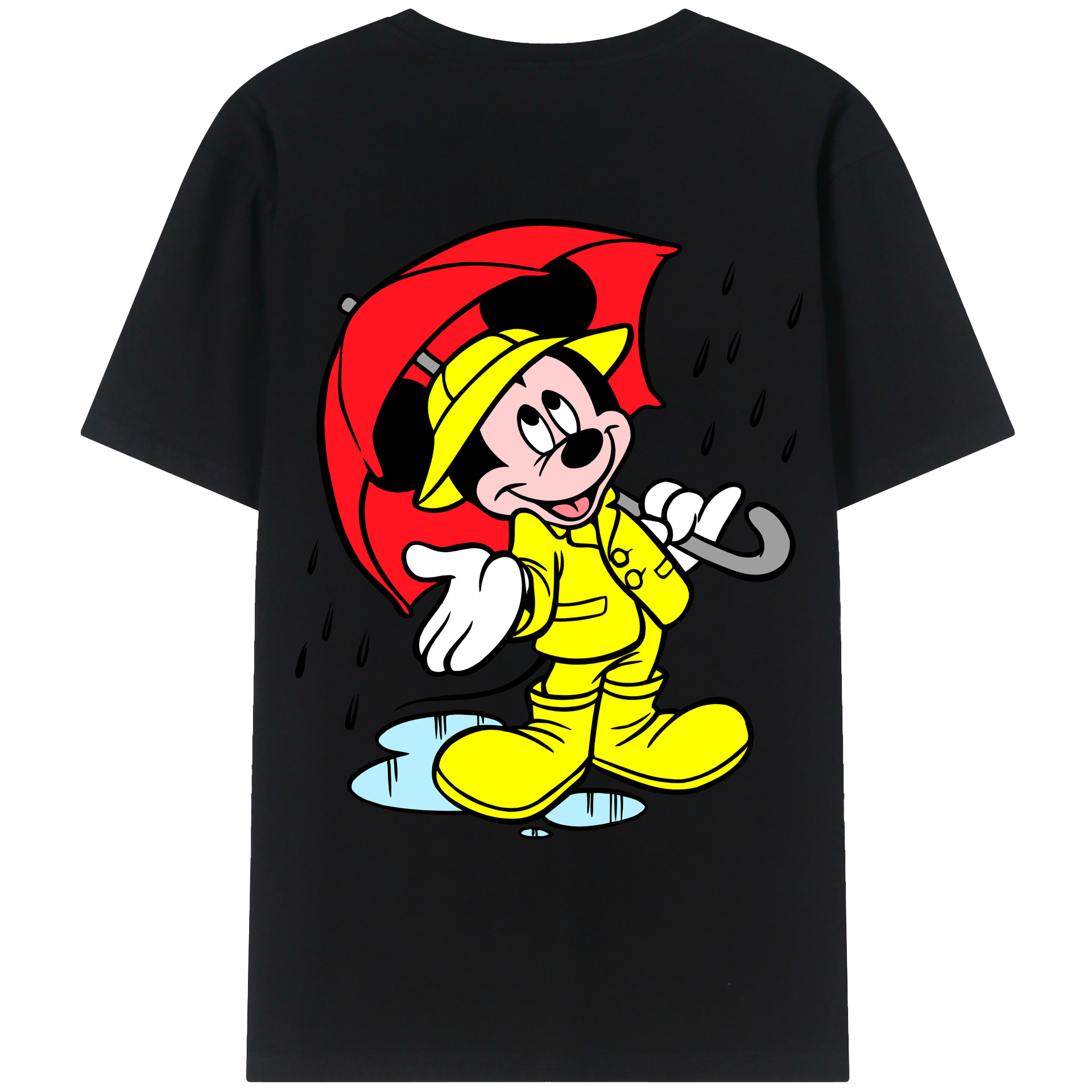 ミッキーマウス Mickey Mouse 綿100％ メンズ半袖Tシャツ（バックプリント） 通気性