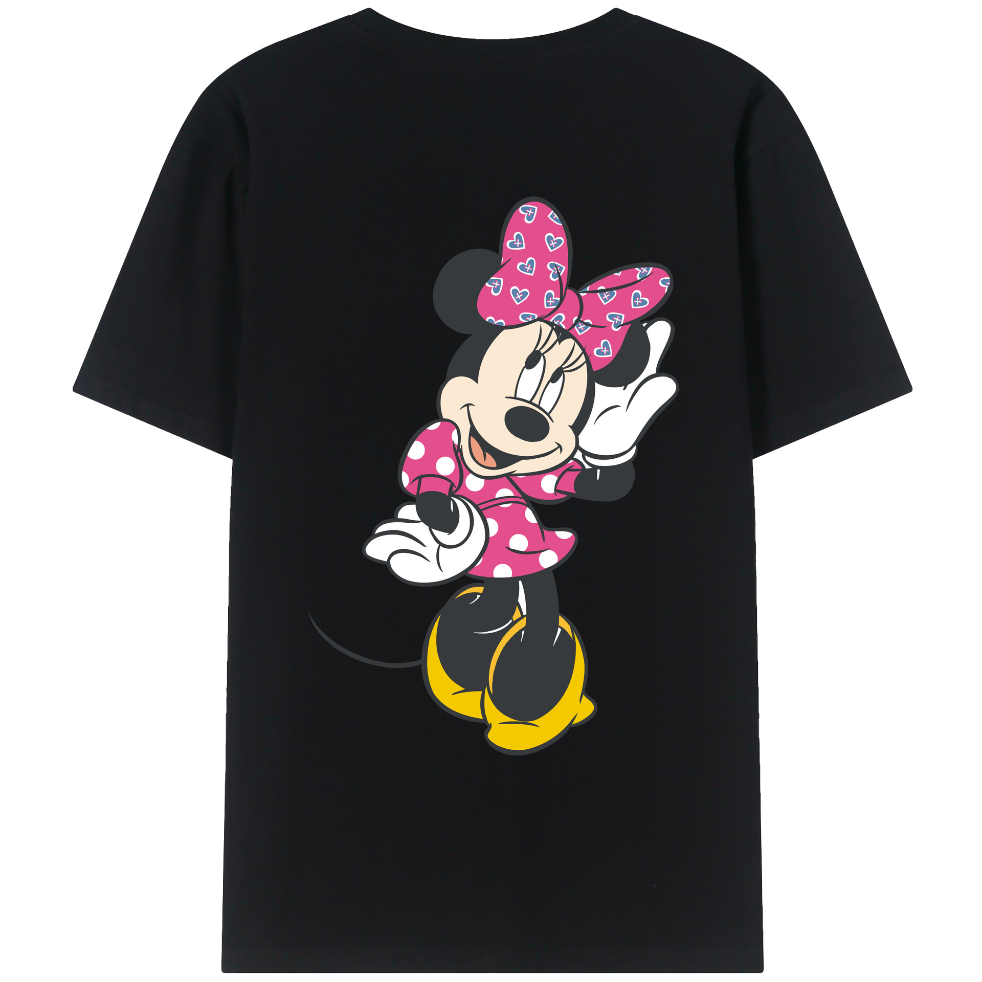 ミッキーマウス Mickey Mouse 綿100％ メンズ半袖Tシャツ（バックプリント） 通気性