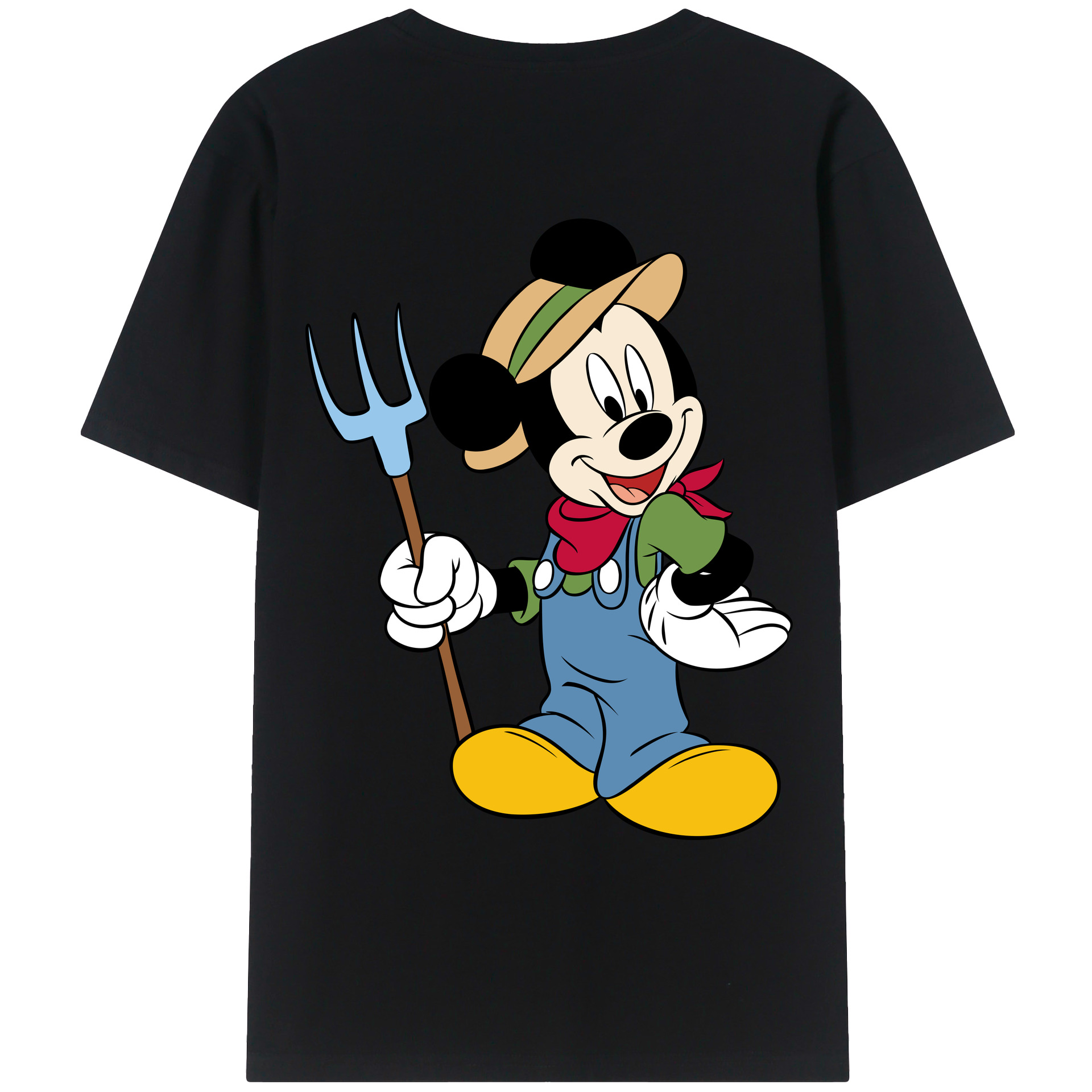 ミッキーマウス Mickey Mouse 綿100％ メンズ半袖Tシャツ（バックプリント） 通気性
