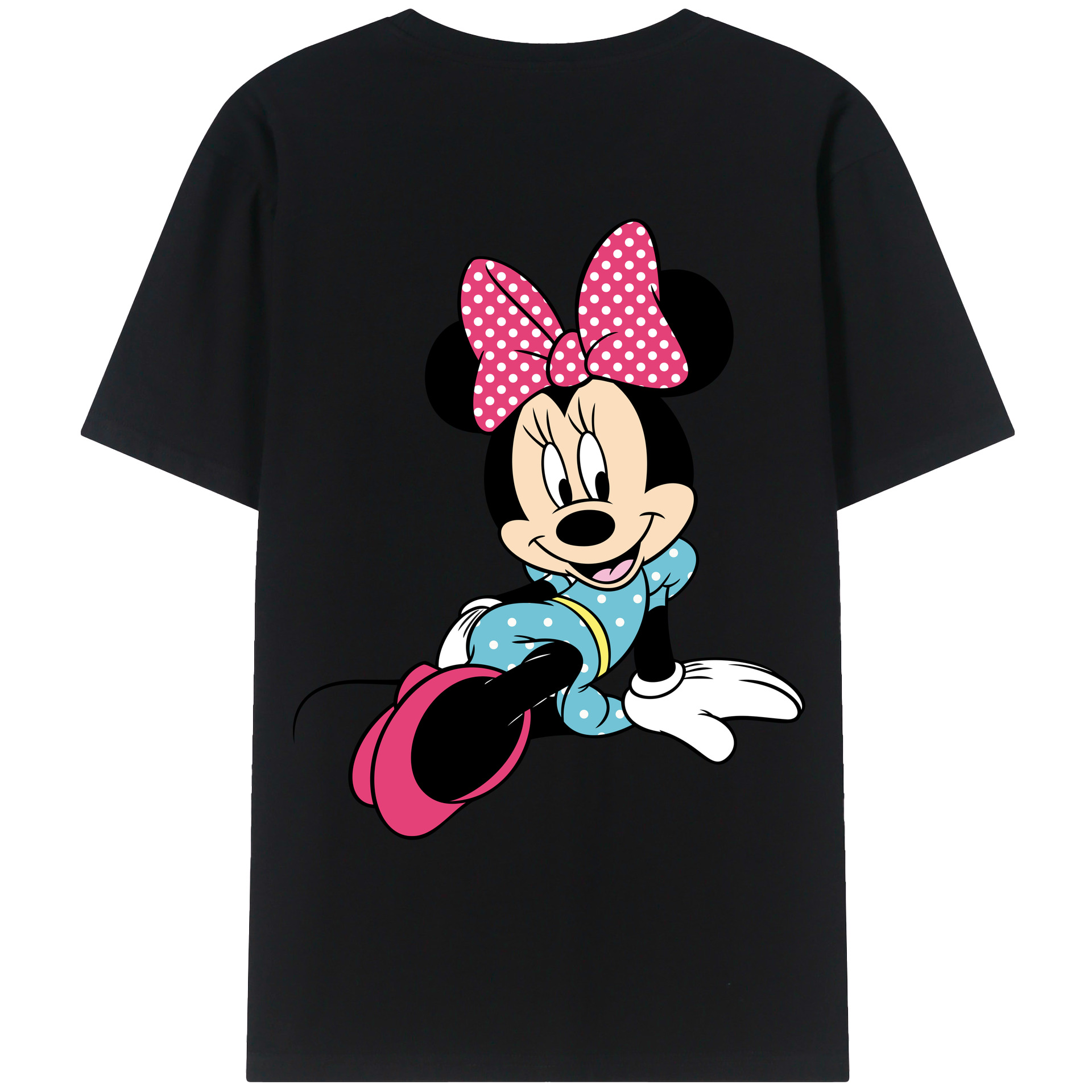 ミッキーマウス Mickey Mouse 綿100％ メンズ半袖Tシャツ（バックプリント） 通気性