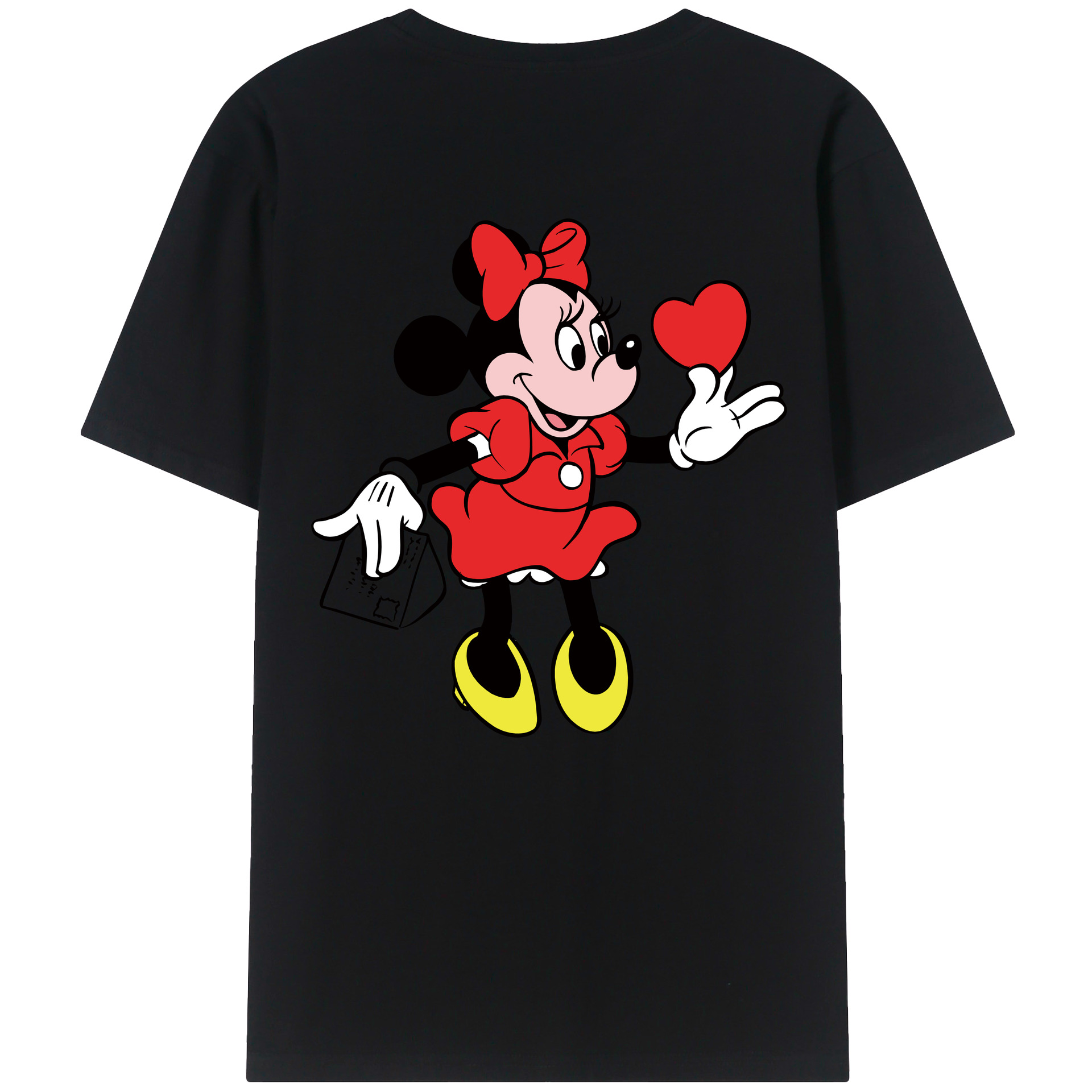 ミッキーマウス Mickey Mouse 綿100％ メンズ半袖Tシャツ（バックプリント） 通気性