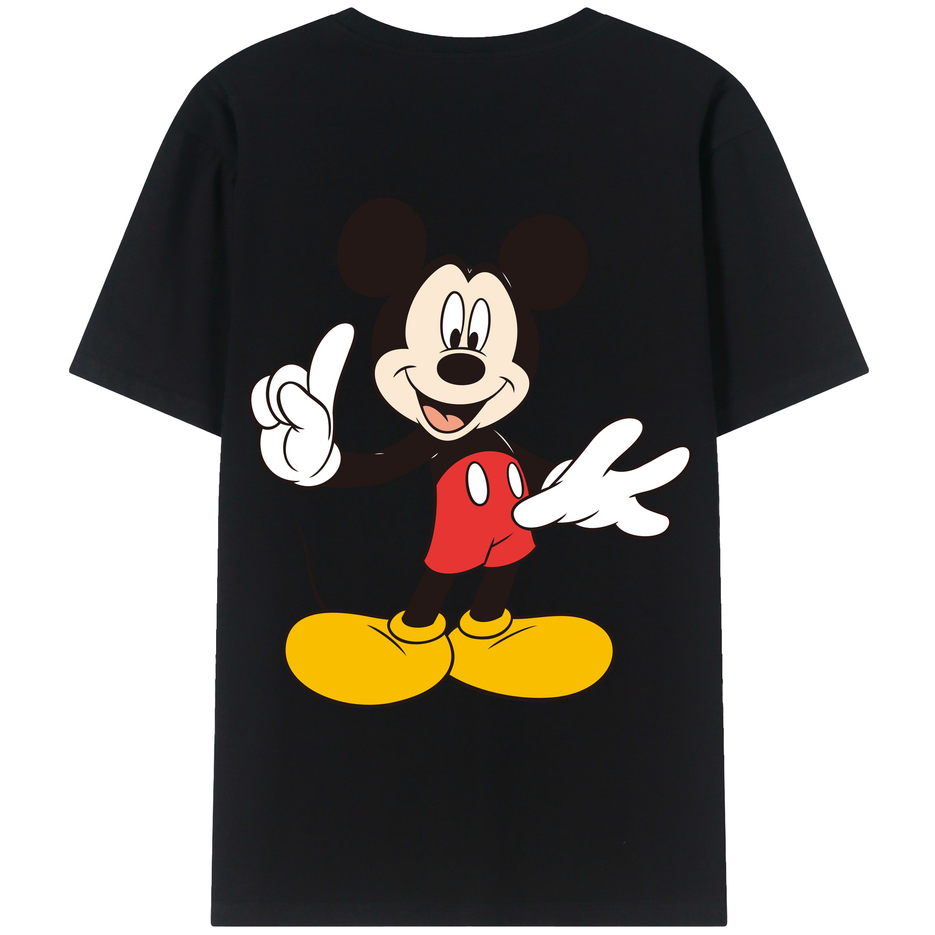 （画像用） ミッキーマウス Mickey Mouse 綿100％ メンズ半袖Tシャツ（バックプリント） 通気性