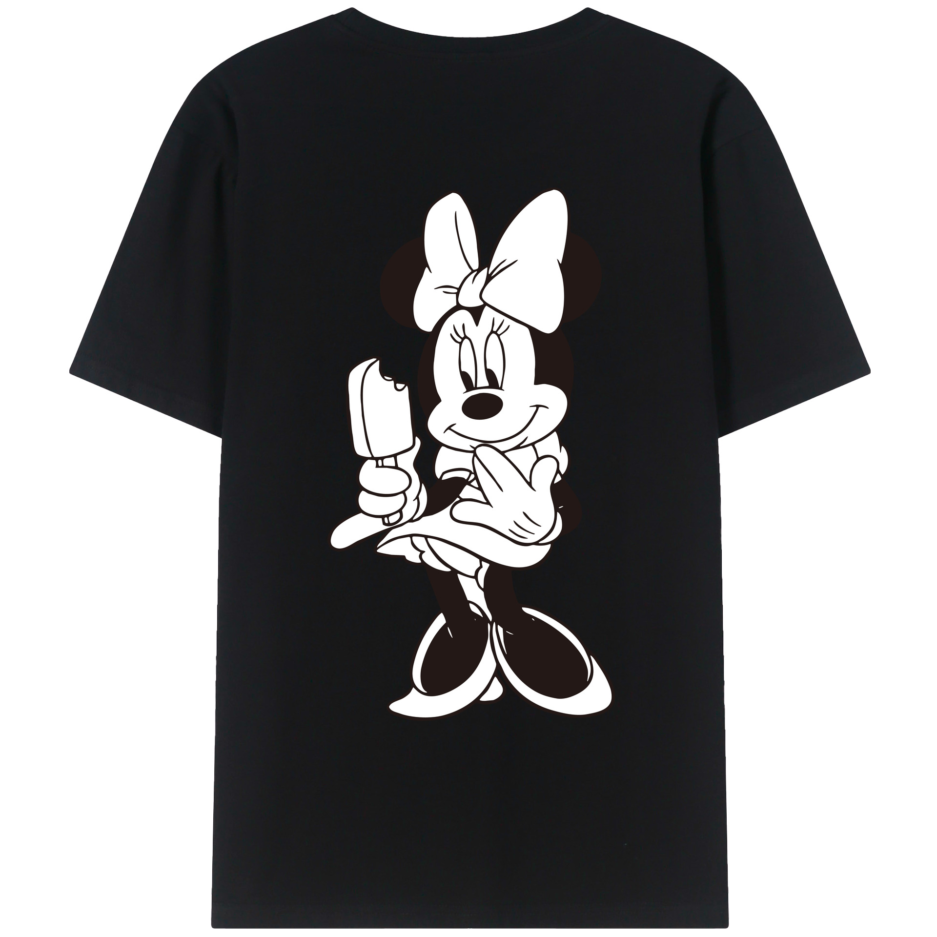 ミッキーマウス Mickey Mouse 綿100％ メンズ半袖Tシャツ（バックプリント） 通気性