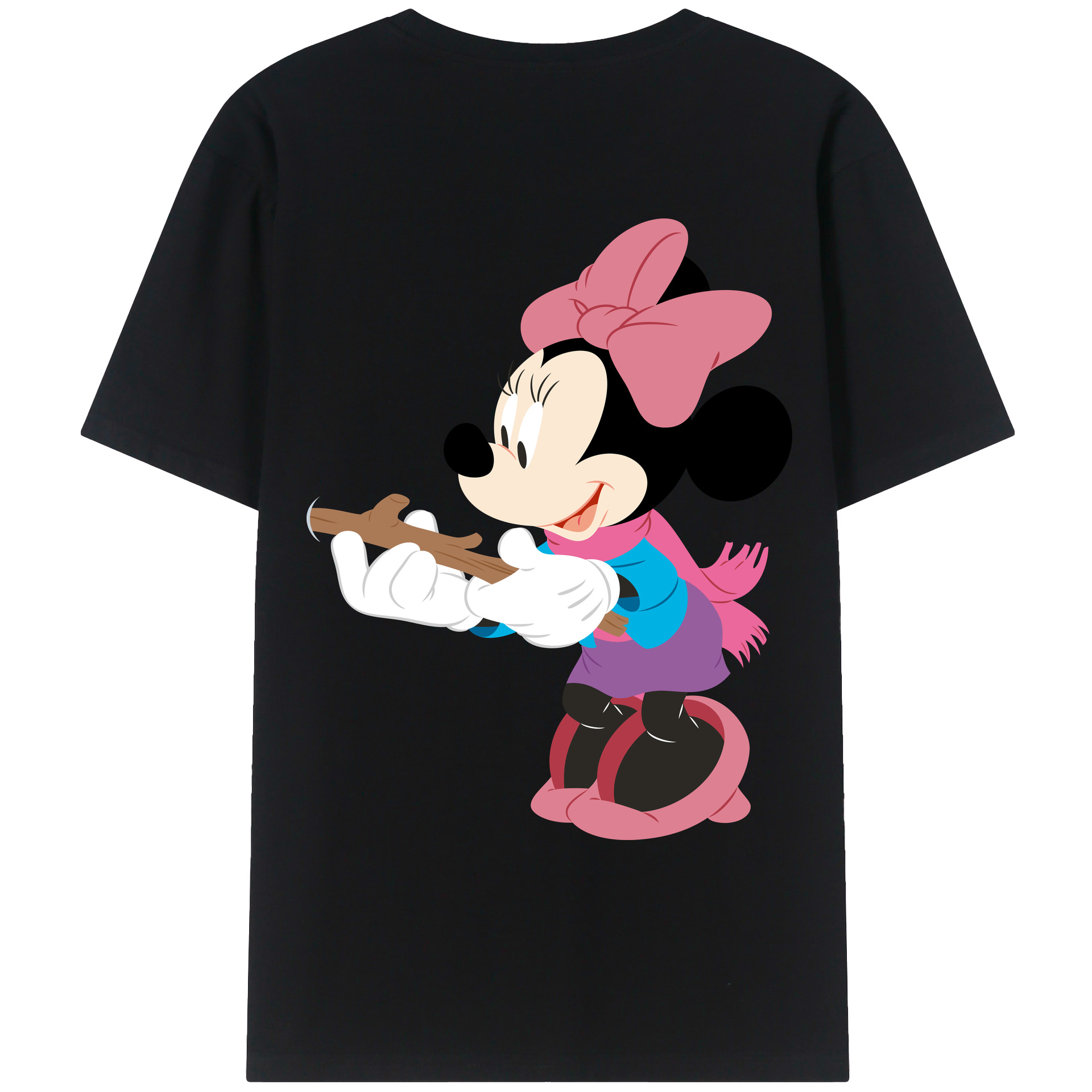 ミッキーマウス Mickey Mouse 綿100％ メンズ半袖Tシャツ（バックプリント） 通気性