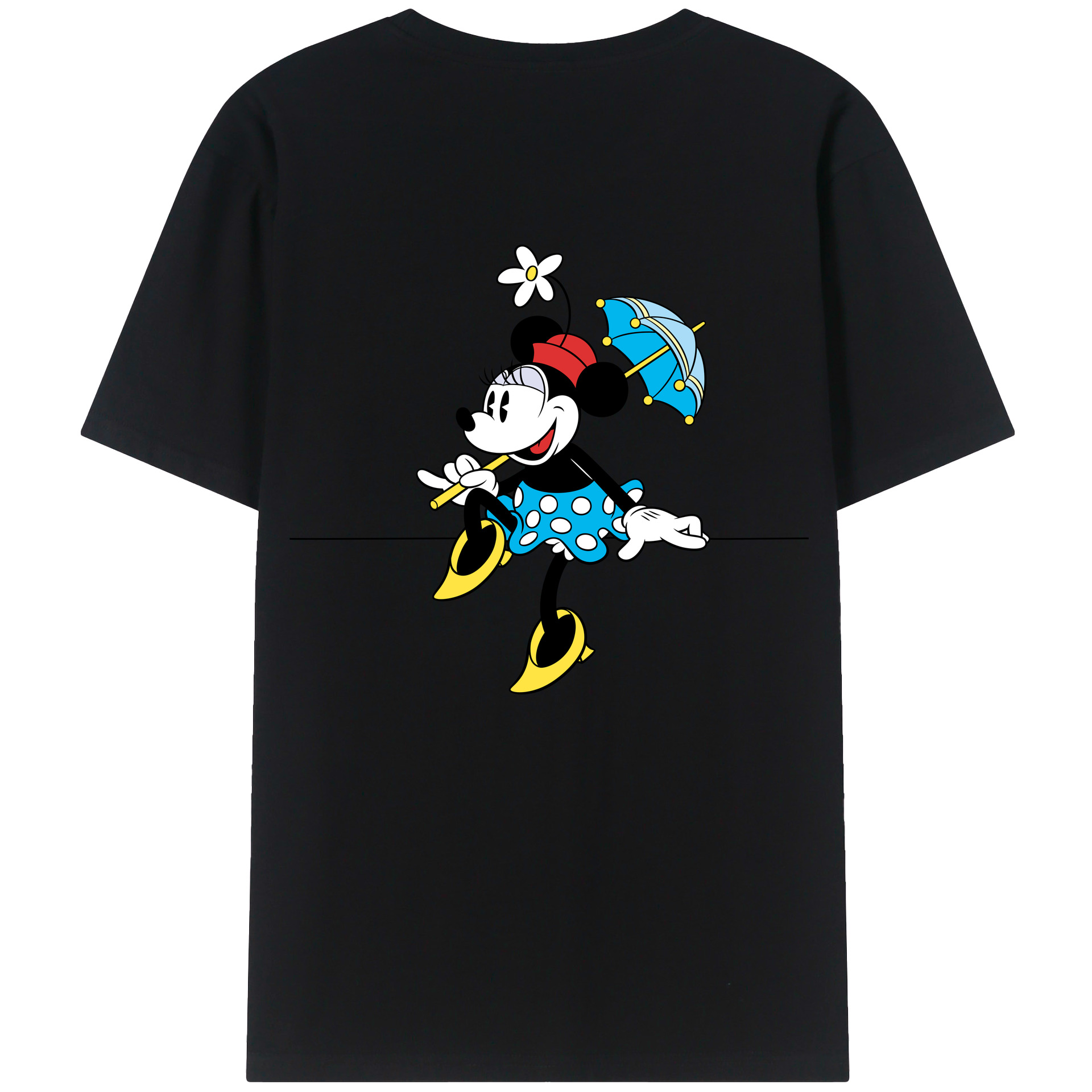 ミッキーマウス Mickey Mouse 綿100％ メンズ半袖Tシャツ（バックプリント） 通気性