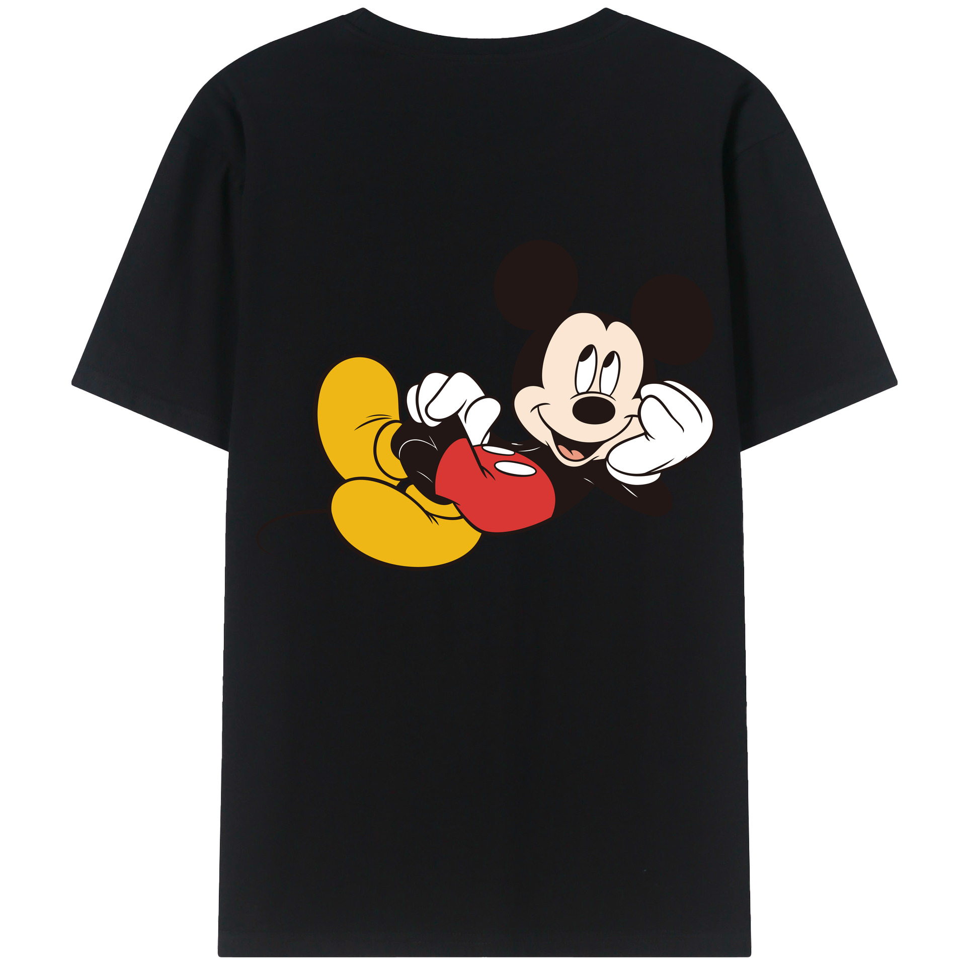 ミッキーマウス Mickey Mouse 綿100％ メンズ半袖Tシャツ（バックプリント） 通気性