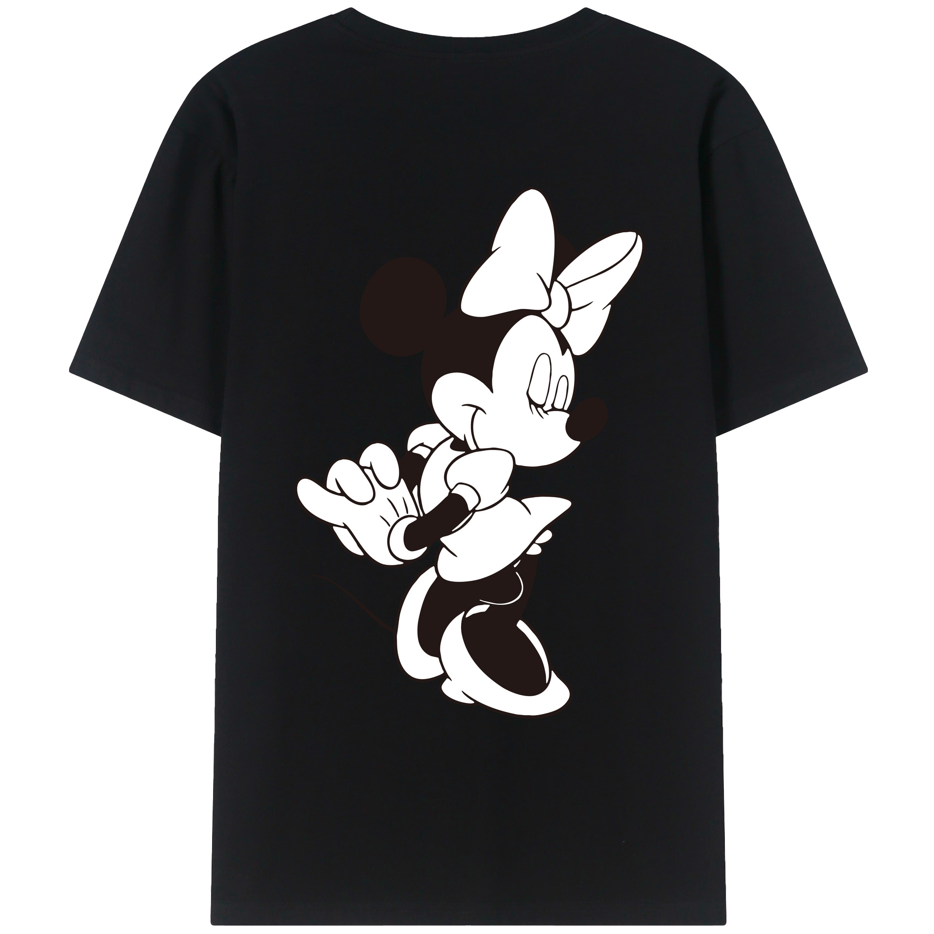 ミッキーマウス Mickey Mouse 綿100％ メンズ半袖Tシャツ（バックプリント） 通気性