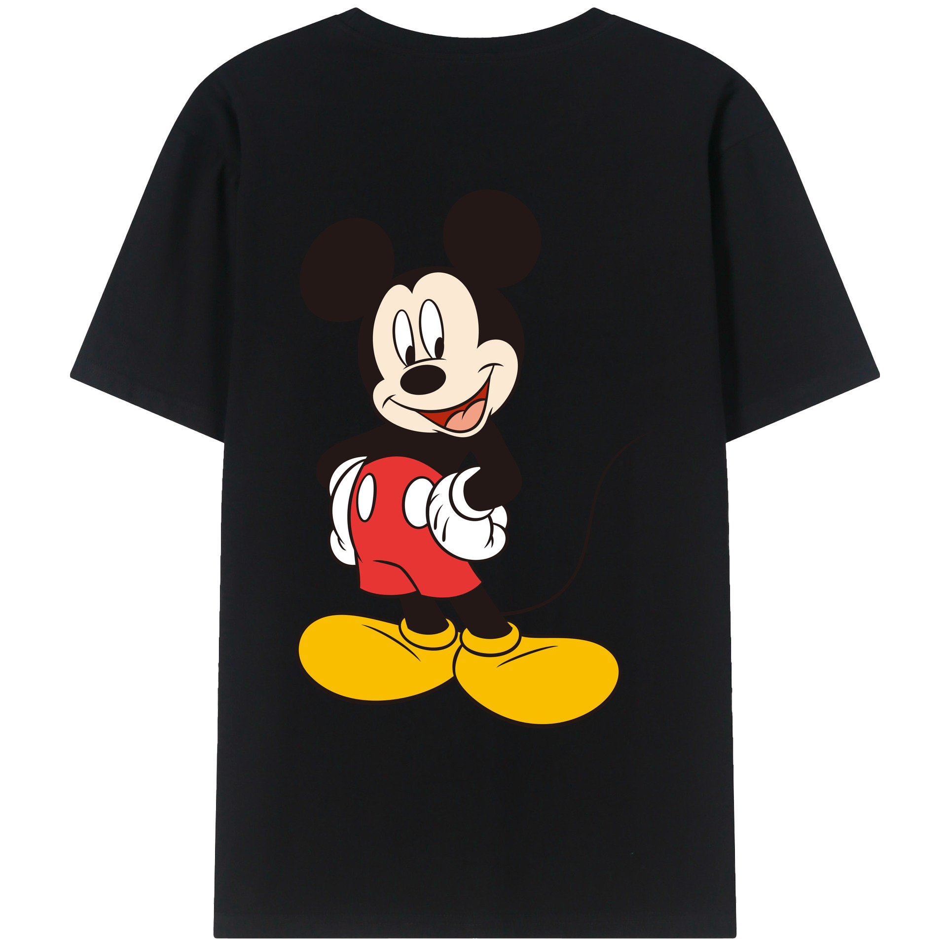 ミッキーマウス Mickey Mouse 綿100％ メンズ半袖Tシャツ（バックプリント） 通気性