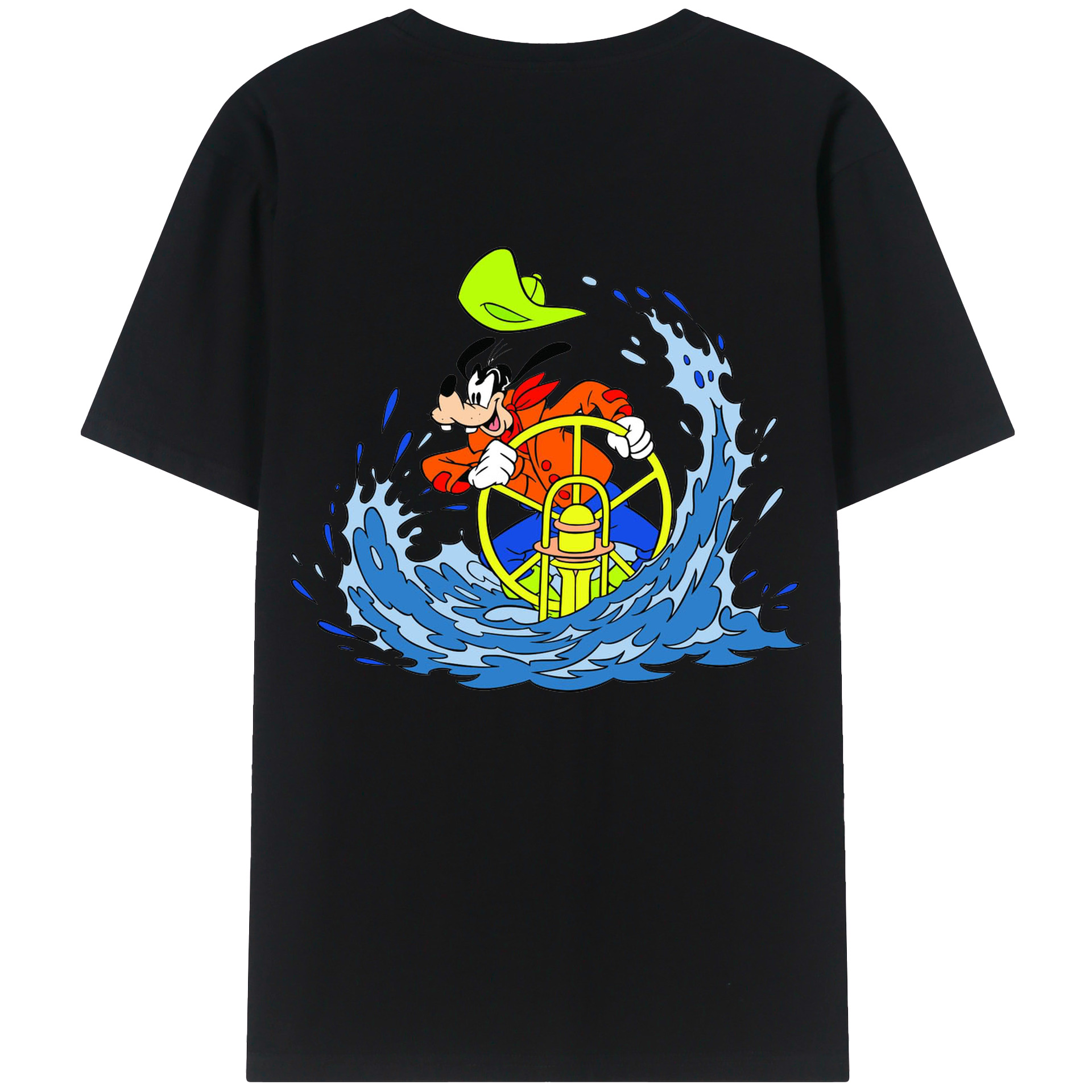 ミッキーマウス Mickey Mouse 綿100％ メンズ半袖Tシャツ（バックプリント） 通気性