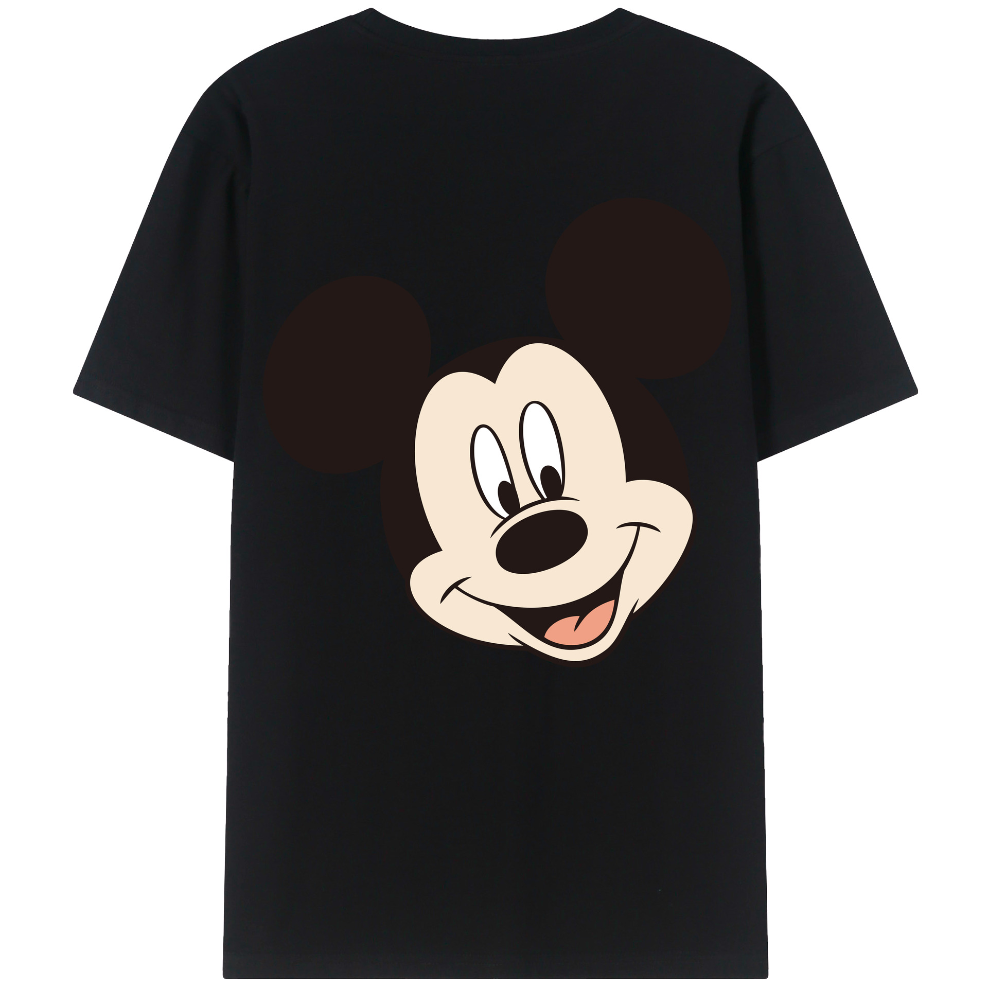 ミッキーマウス Mickey Mouse 綿100％ メンズ半袖Tシャツ（バックプリント） 通気性