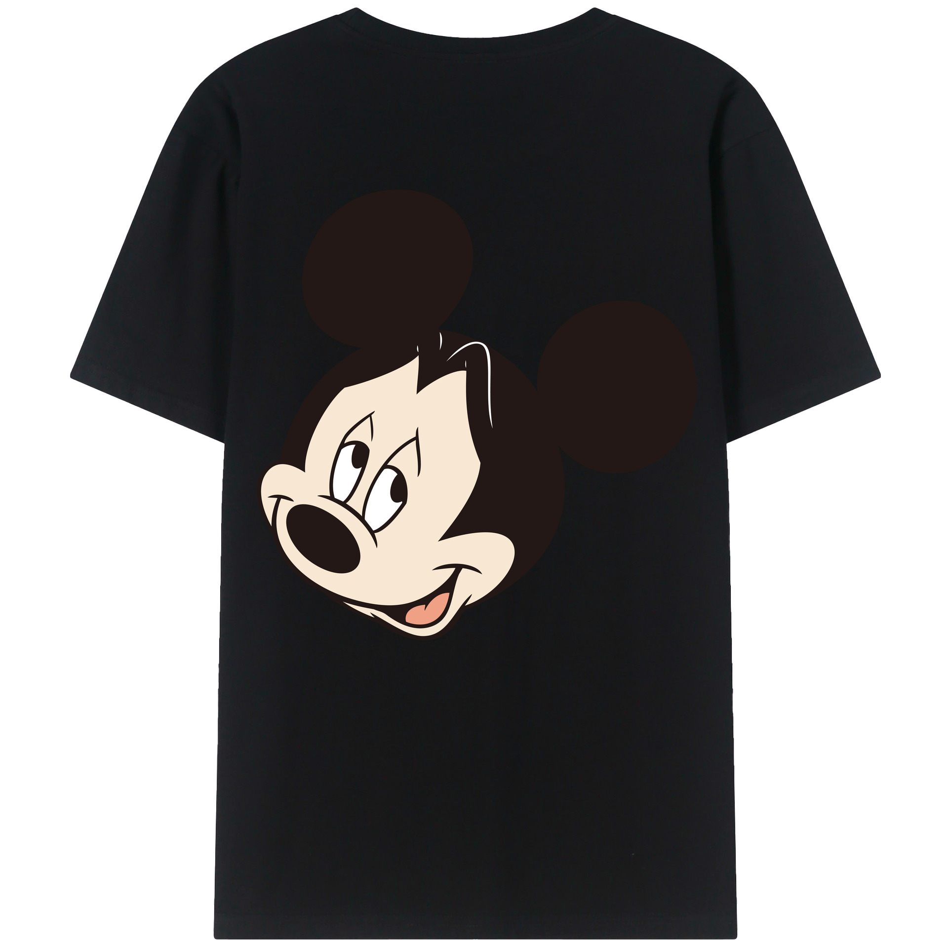 ミッキーマウス Mickey Mouse 綿100％ メンズ半袖Tシャツ（バックプリント） 通気性