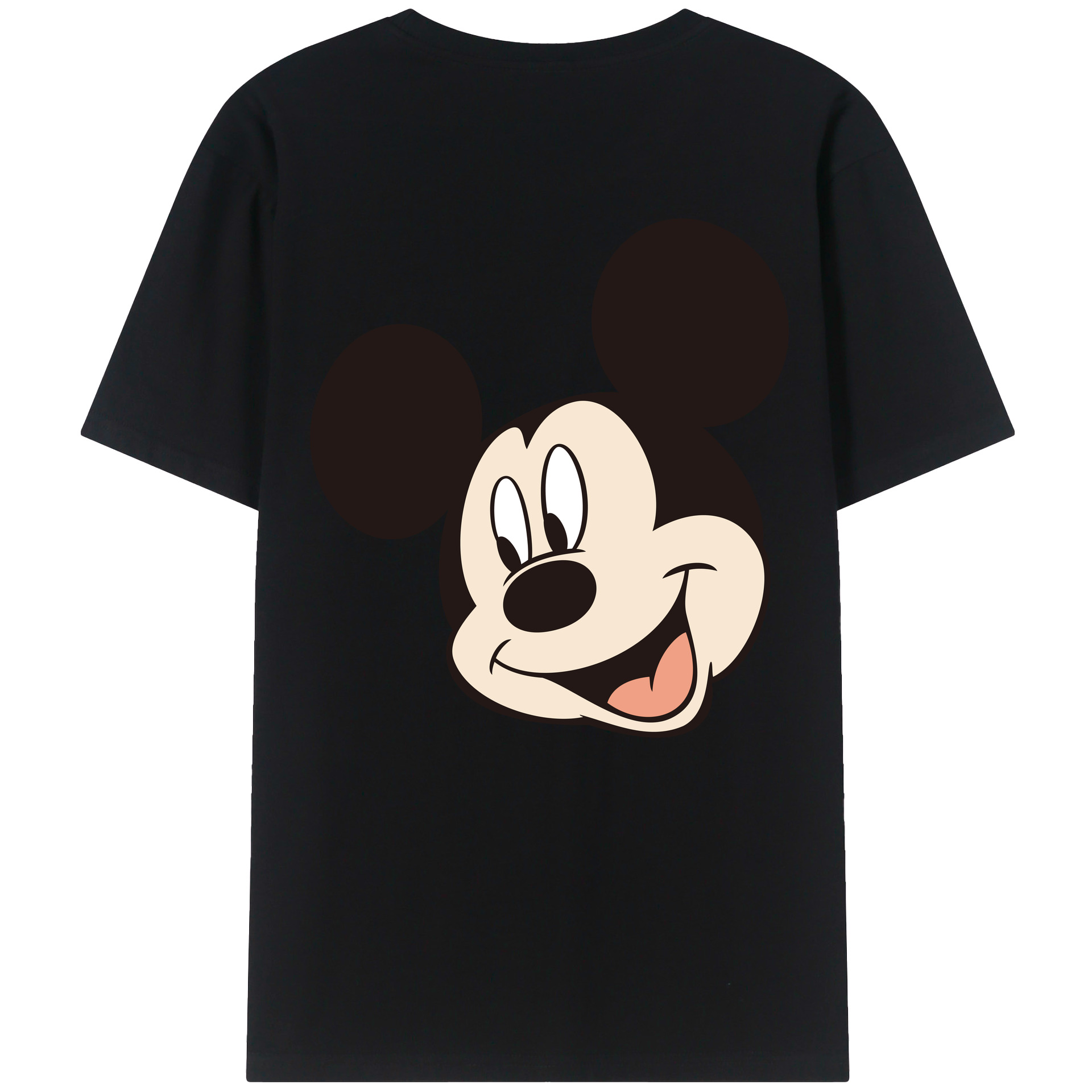 ミッキーマウス Mickey Mouse 綿100％ メンズ半袖Tシャツ（バックプリント） 通気性