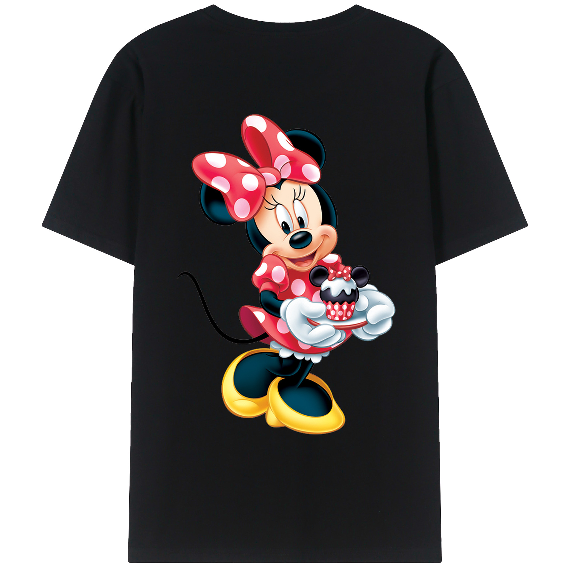 ミッキーマウス Mickey Mouse 綿100％ メンズ半袖Tシャツ（バックプリント） 通気性