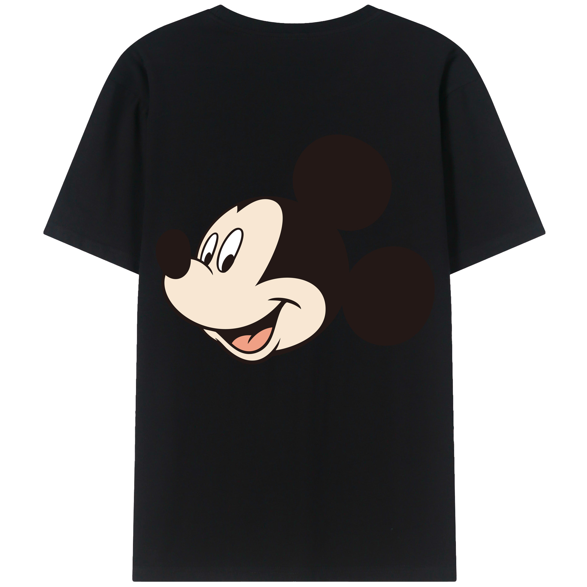 ミッキーマウス Mickey Mouse 綿100％ メンズ半袖Tシャツ（バックプリント） 通気性