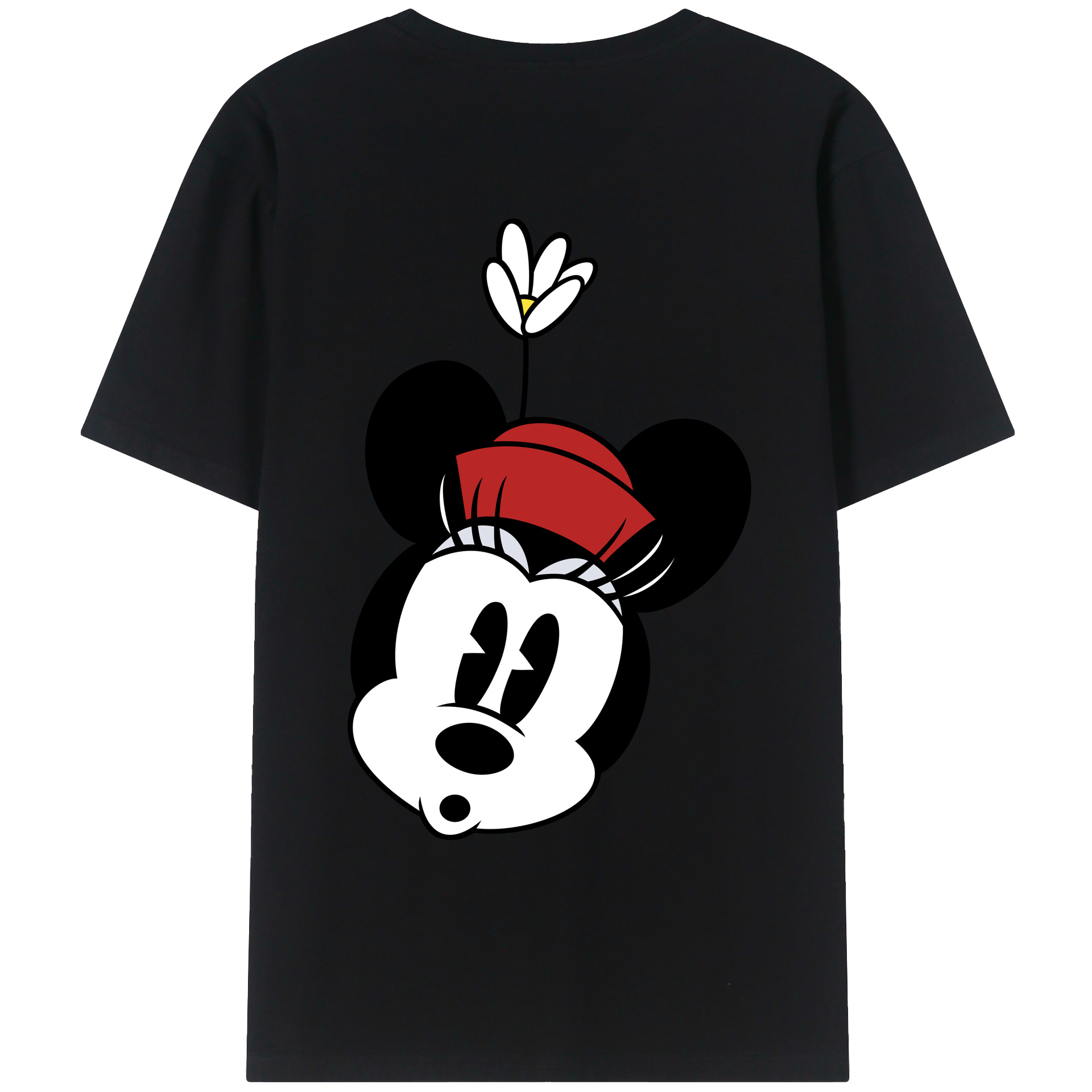 ミッキーマウス Mickey Mouse 綿100％ メンズ半袖Tシャツ（バックプリント） 通気性
