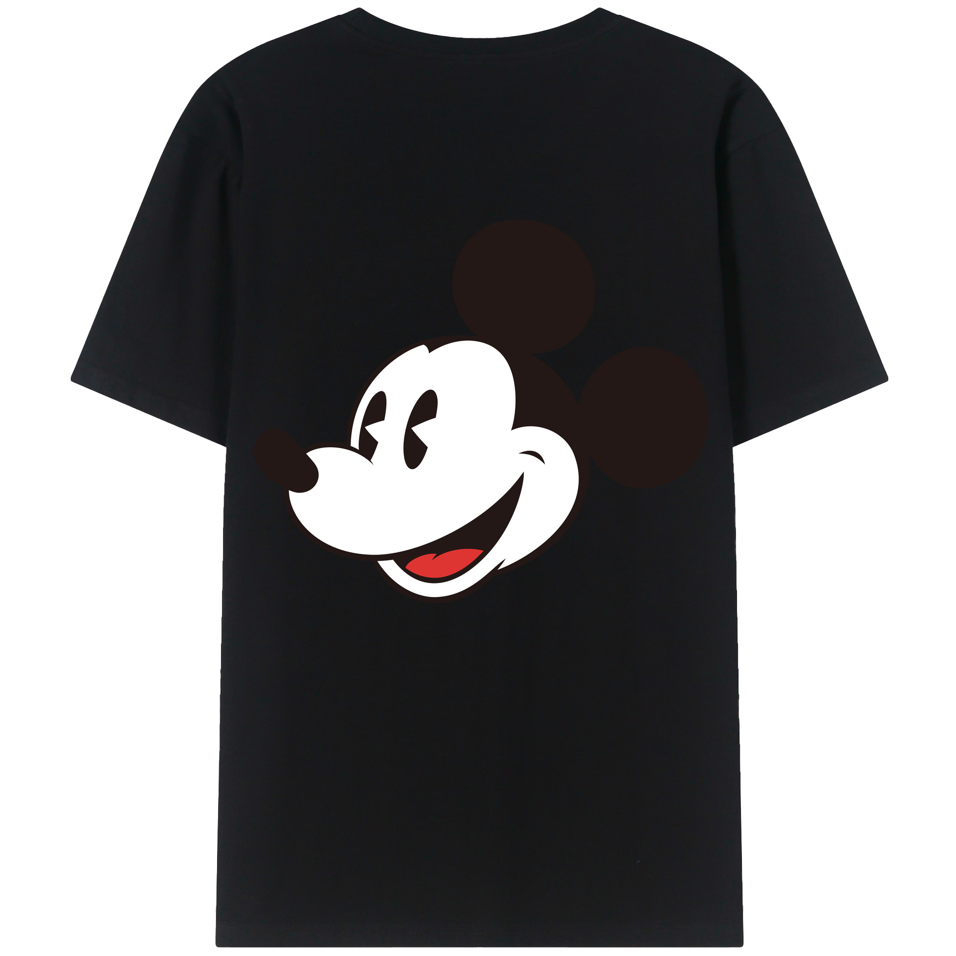 ミッキーマウス Mickey Mouse 綿100％ メンズ半袖Tシャツ（バックプリント） 通気性