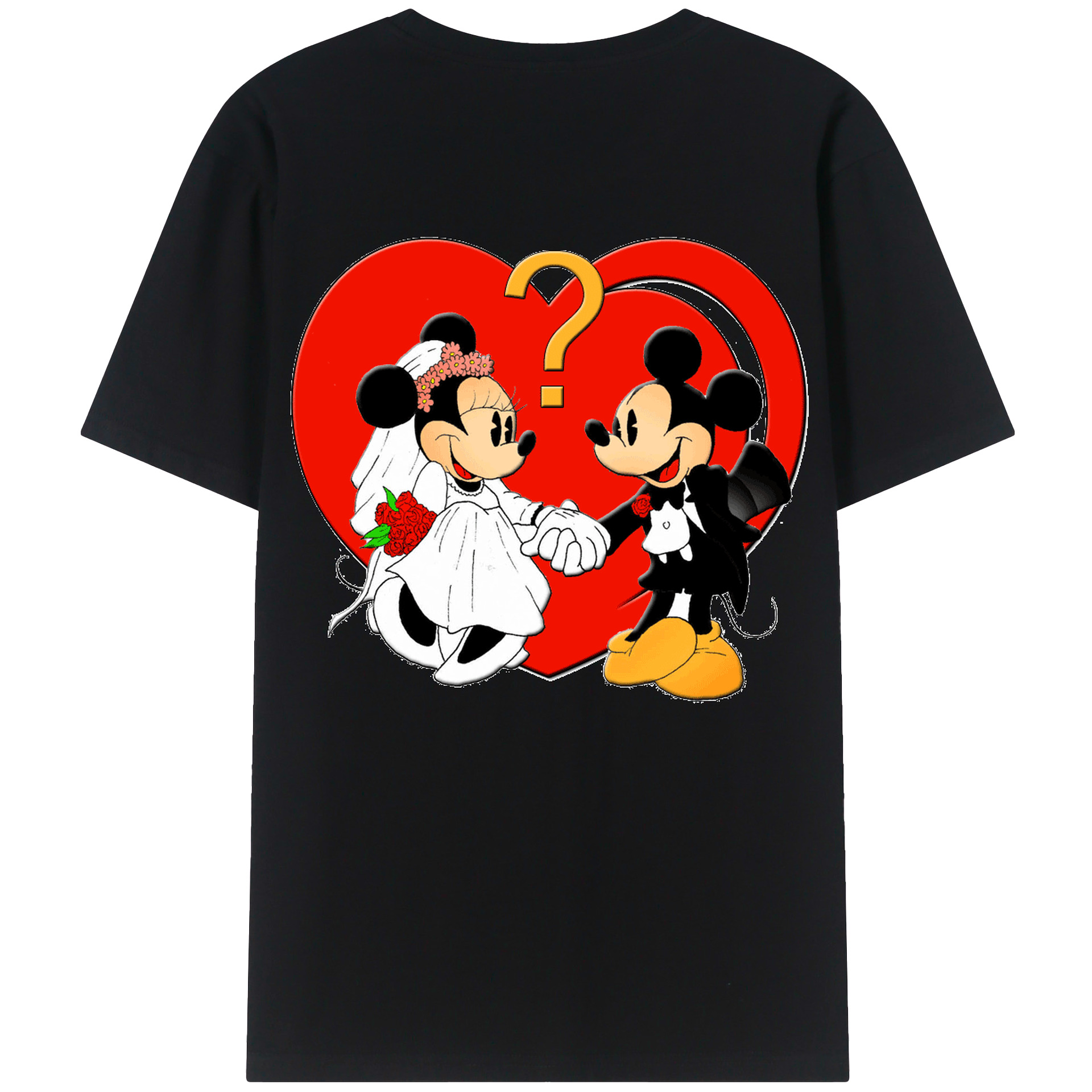 ミッキーマウス Mickey Mouse 綿100％ メンズ半袖Tシャツ（バックプリント） 通気性