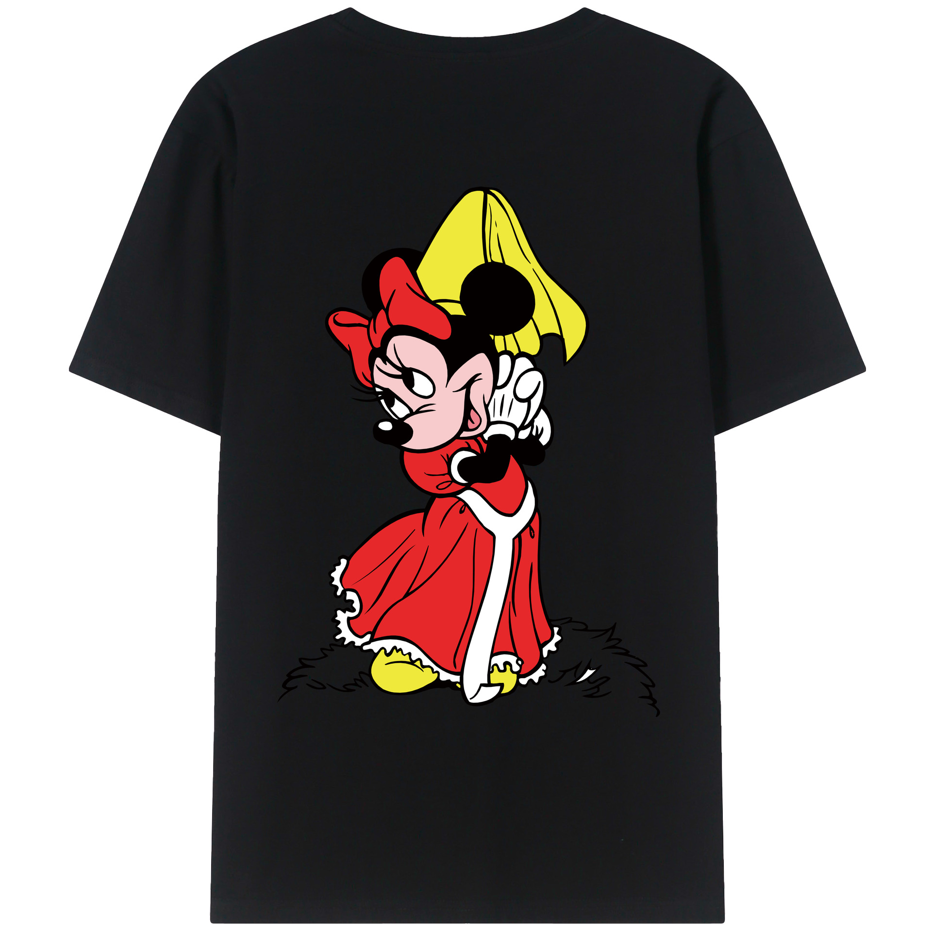 ミッキーマウス Mickey Mouse 綿100％ メンズ半袖Tシャツ（バックプリント） 通気性