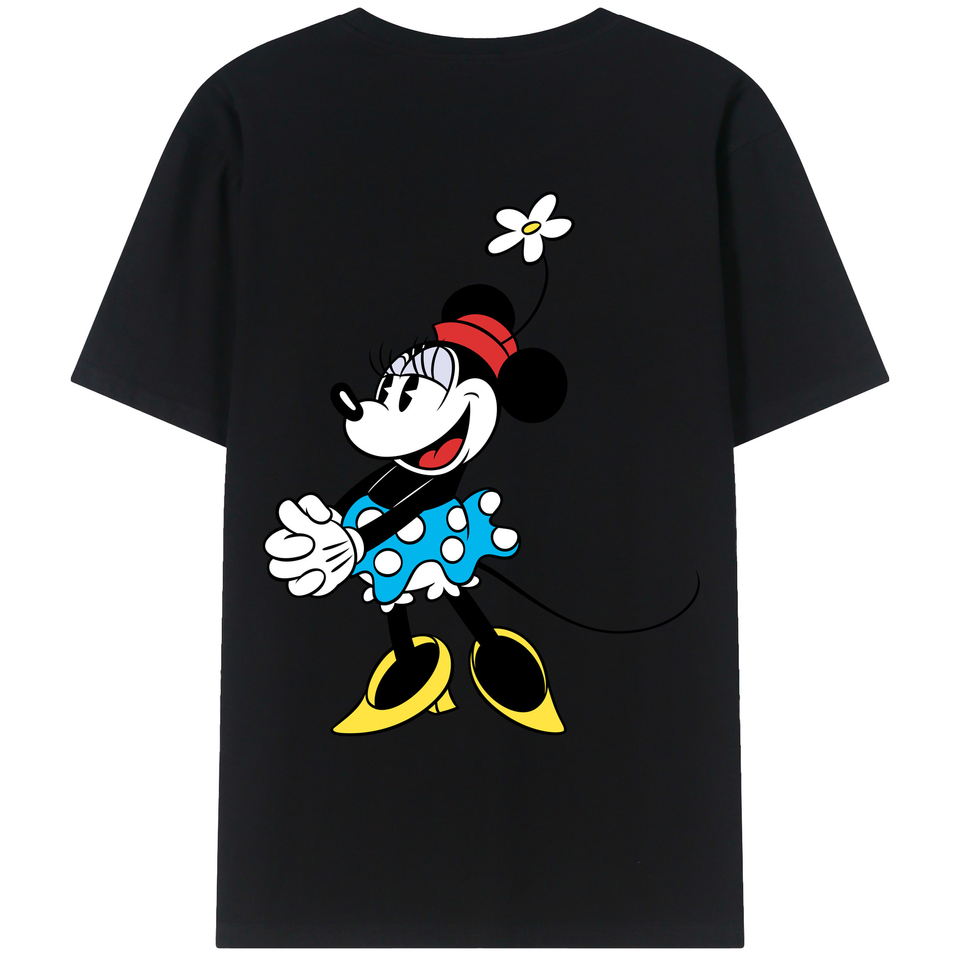 ミッキーマウス Mickey Mouse 綿100％ メンズ半袖Tシャツ（バックプリント） 通気性