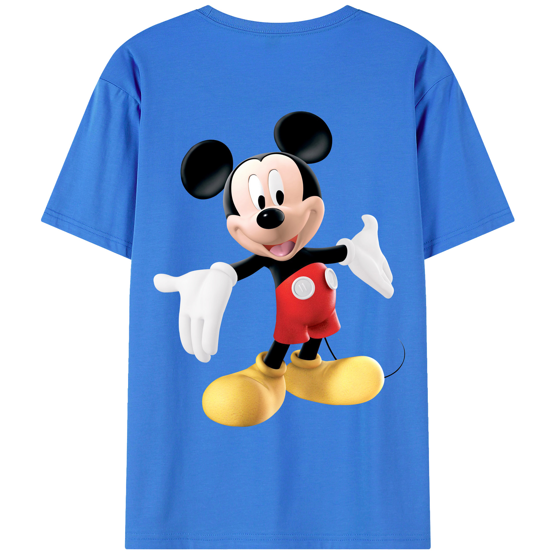 （画像用） ミッキーマウス Mickey Mouse 綿100％ メンズ半袖Tシャツ（バックプリント） 通気性