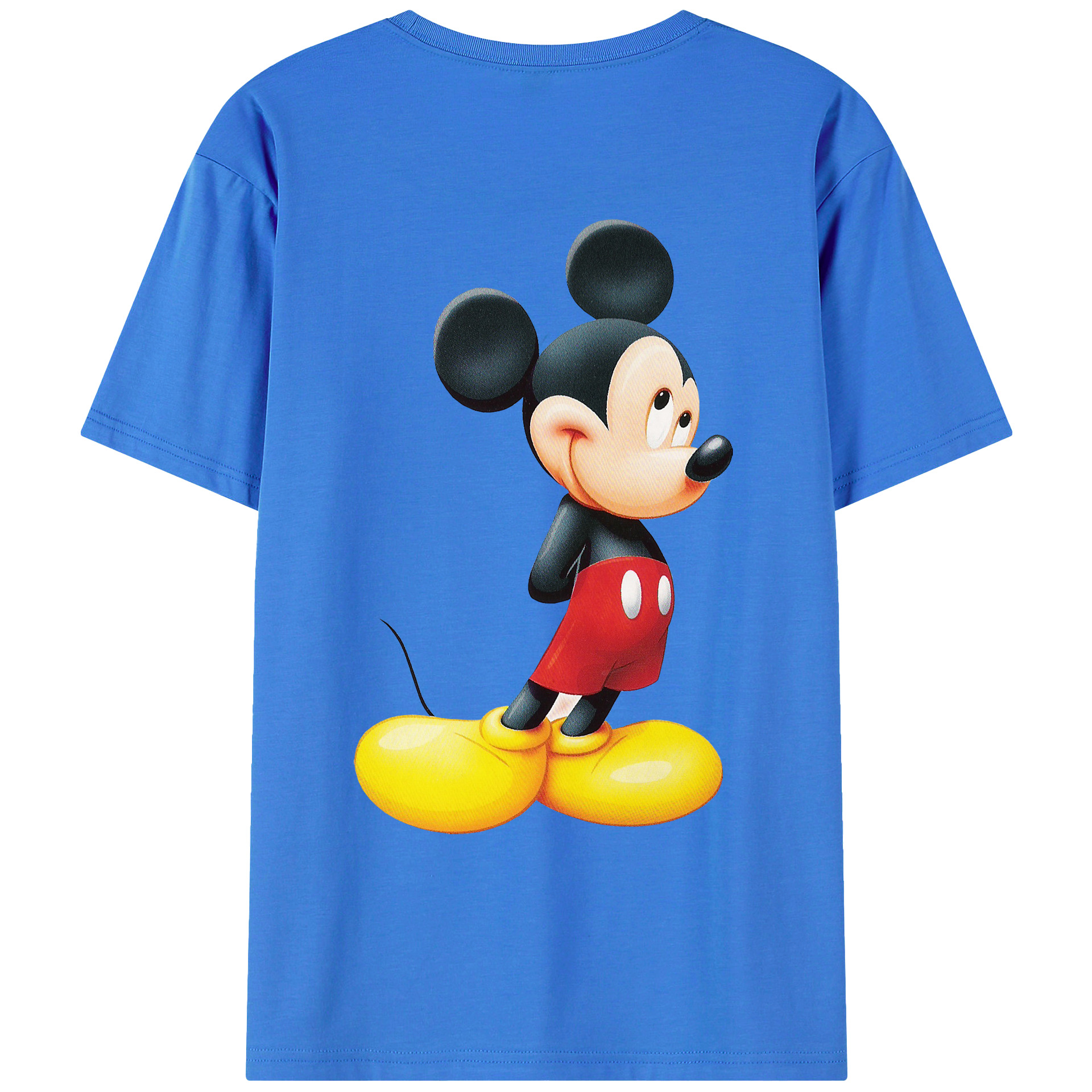 （画像用） ミッキーマウス Mickey Mouse 綿100％ メンズ半袖Tシャツ（バックプリント） 通気性