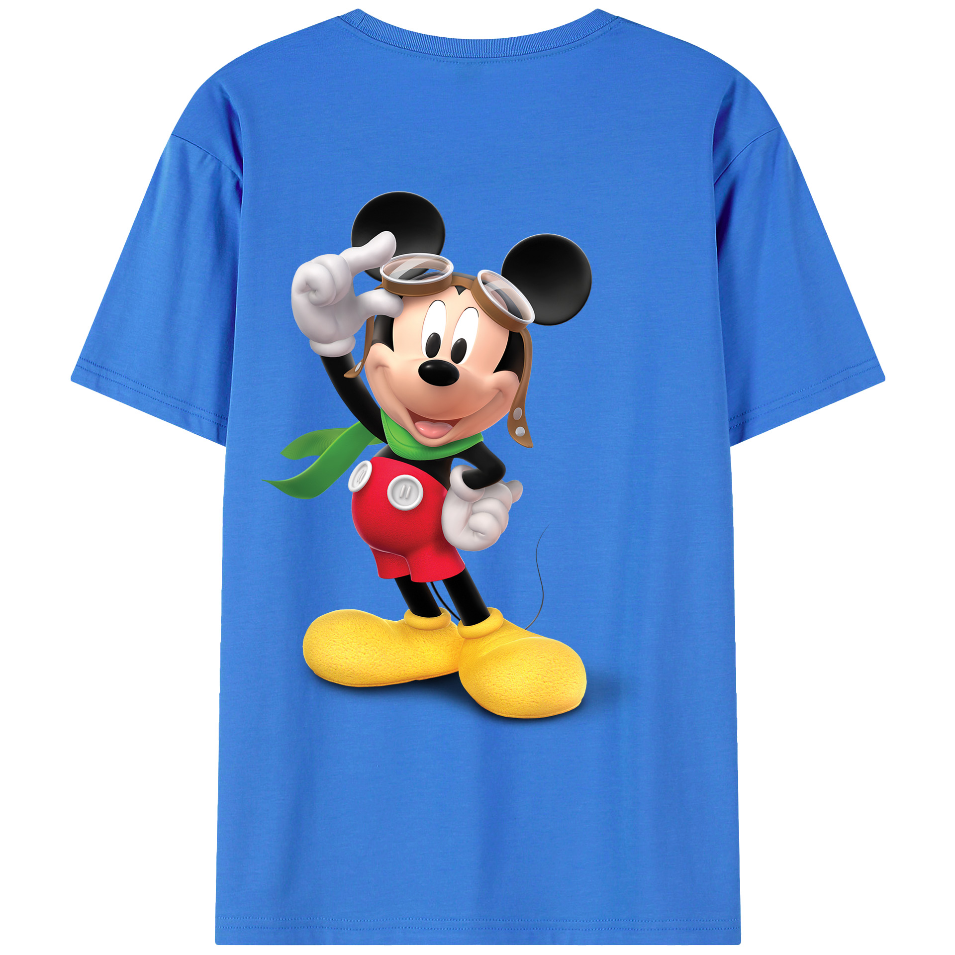ミッキーマウス Mickey Mouse 綿100％ メンズ半袖Tシャツ（バックプリント） 通気性