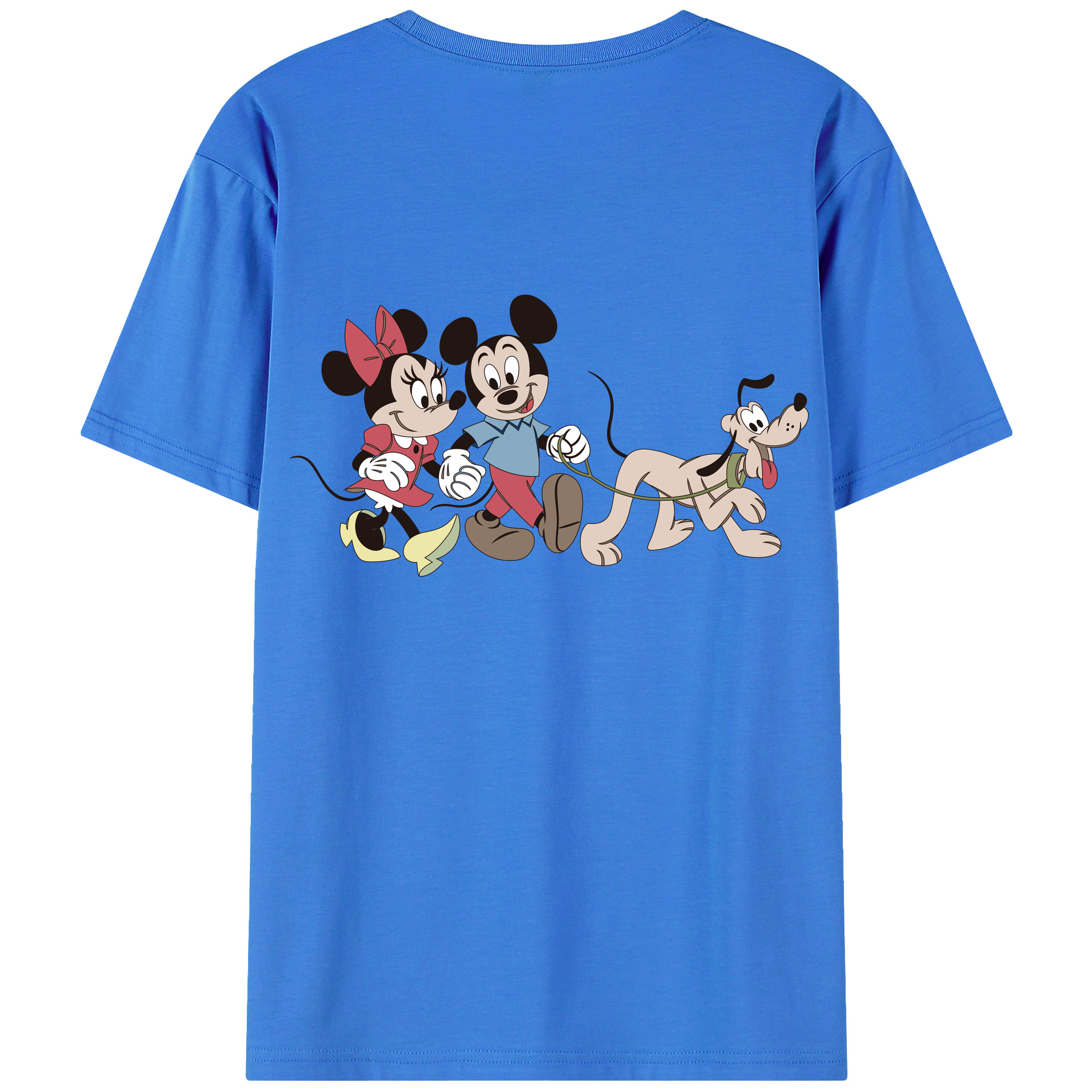 ミッキーマウス Mickey Mouse 綿100％ メンズ半袖Tシャツ（バックプリント） 通気性