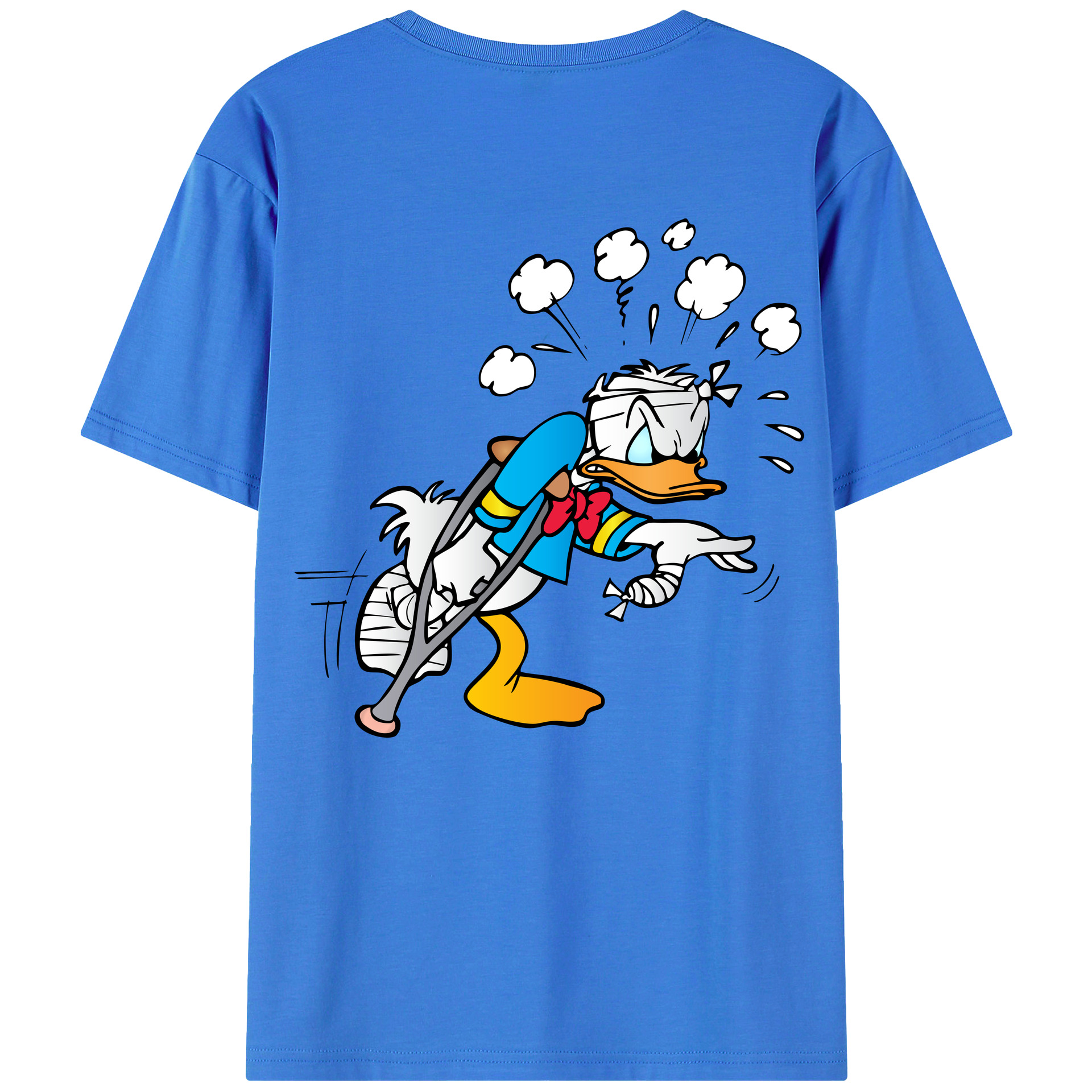 ミッキーマウス Mickey Mouse 綿100％ メンズ半袖Tシャツ（バックプリント） 通気性