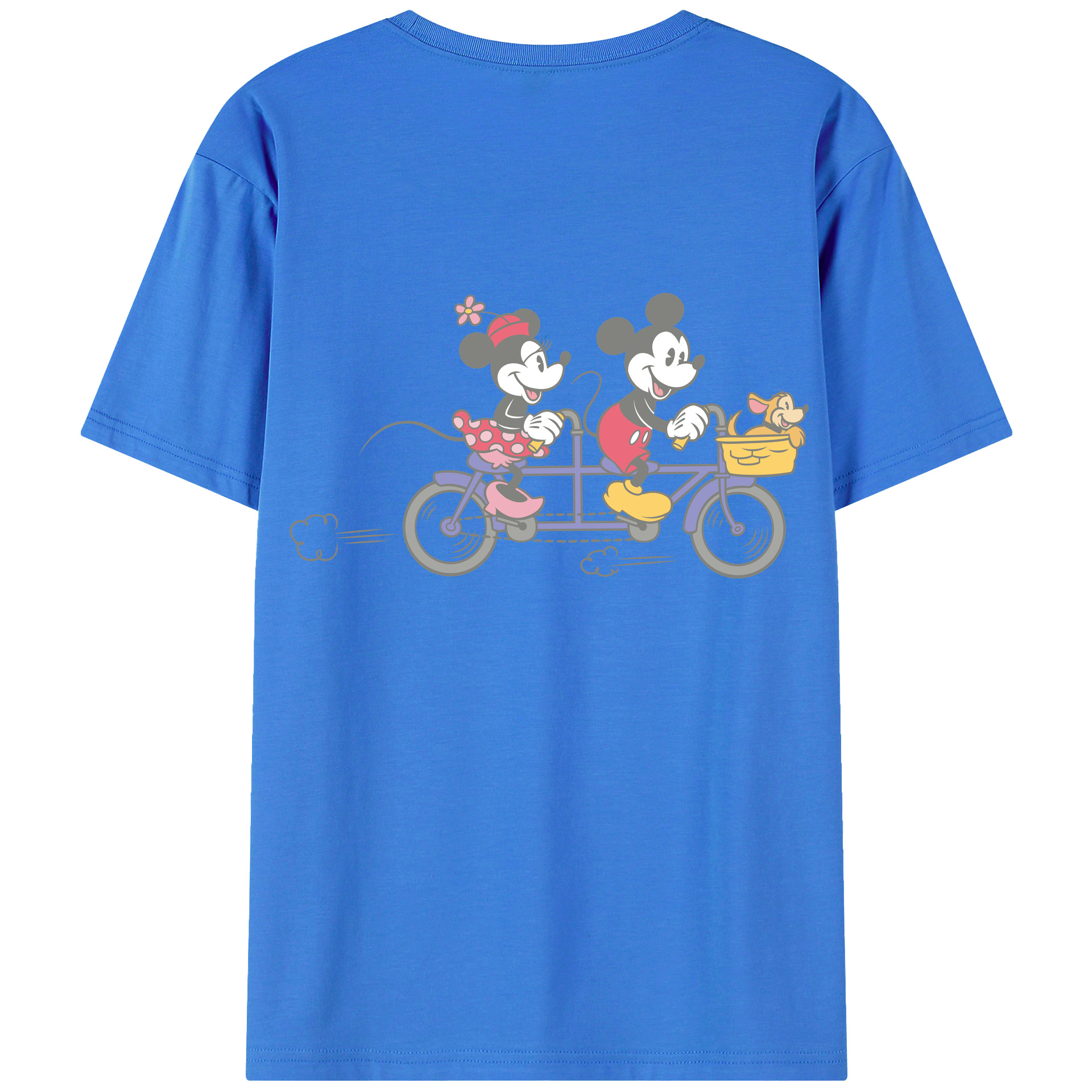 （画像用） ミッキーマウス Mickey Mouse 綿100％ メンズ半袖Tシャツ（バックプリント） 通気性