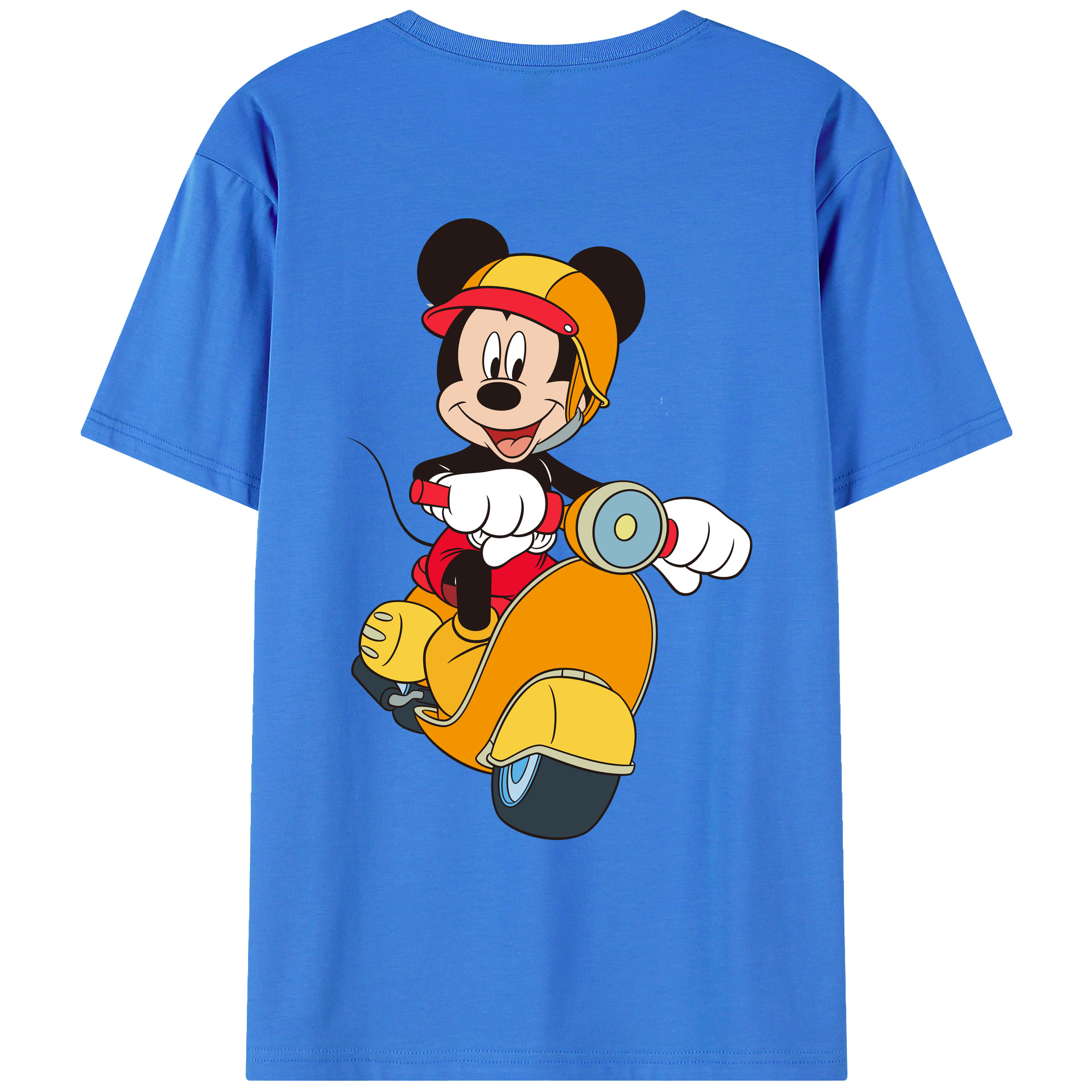 ミッキーマウス Mickey Mouse 綿100％ メンズ半袖Tシャツ（バックプリント） 通気性