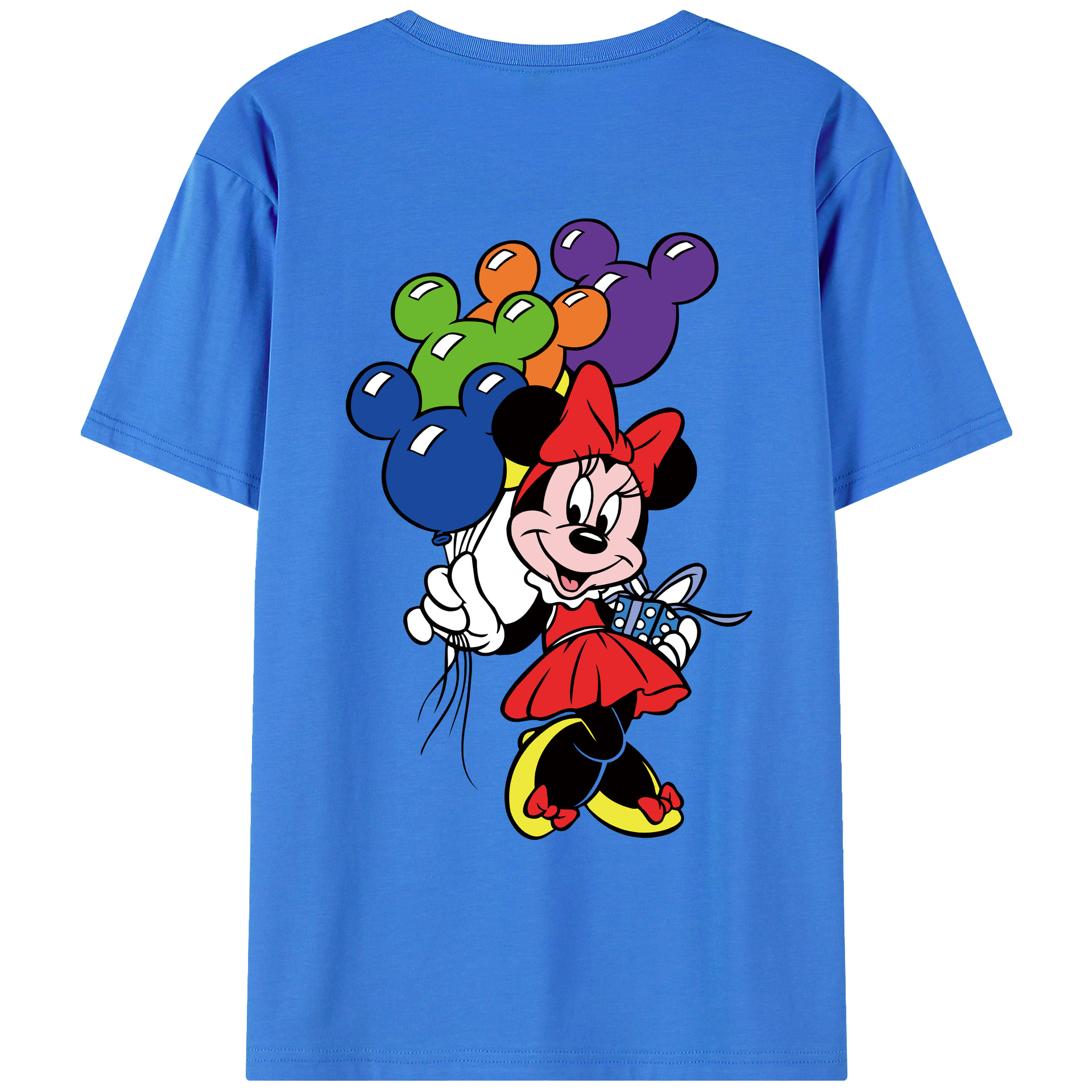 ミッキーマウス Mickey Mouse 綿100％ メンズ半袖Tシャツ（バックプリント） 通気性