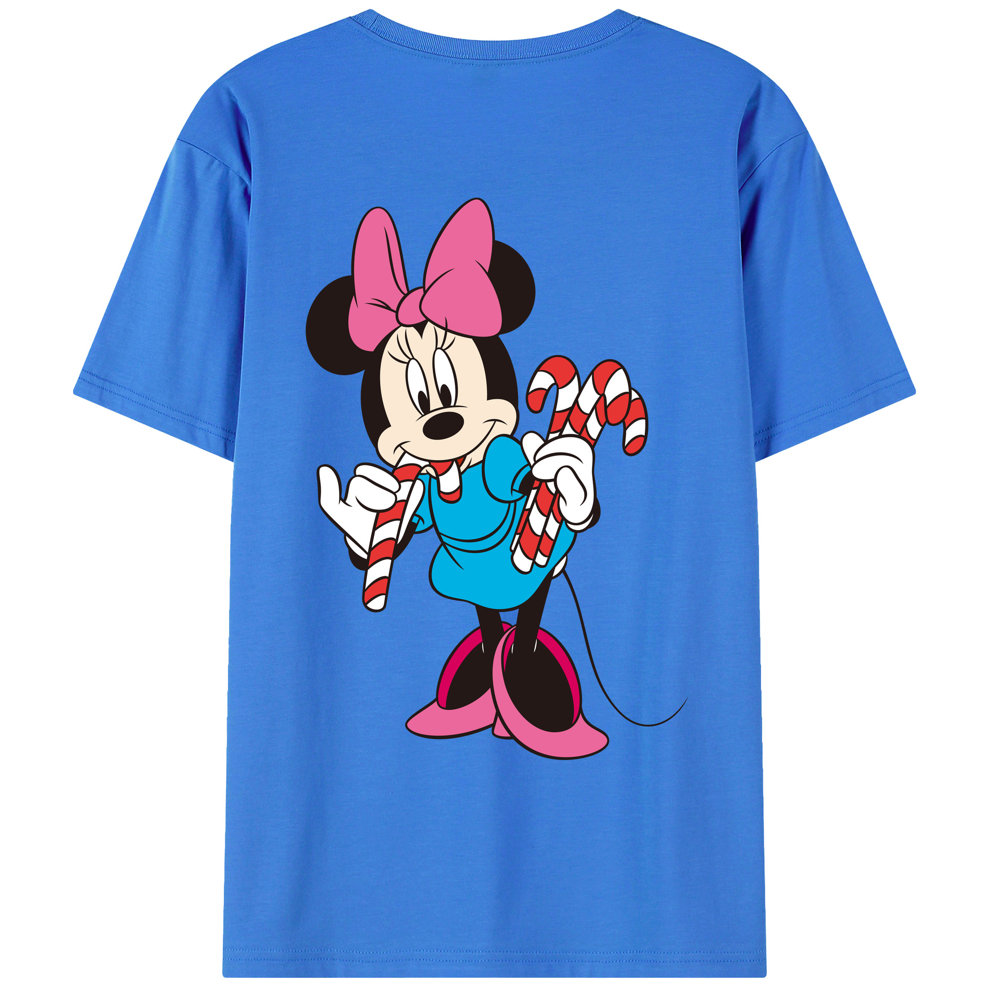 ミッキーマウス Mickey Mouse 綿100％ メンズ半袖Tシャツ（バックプリント） 通気性