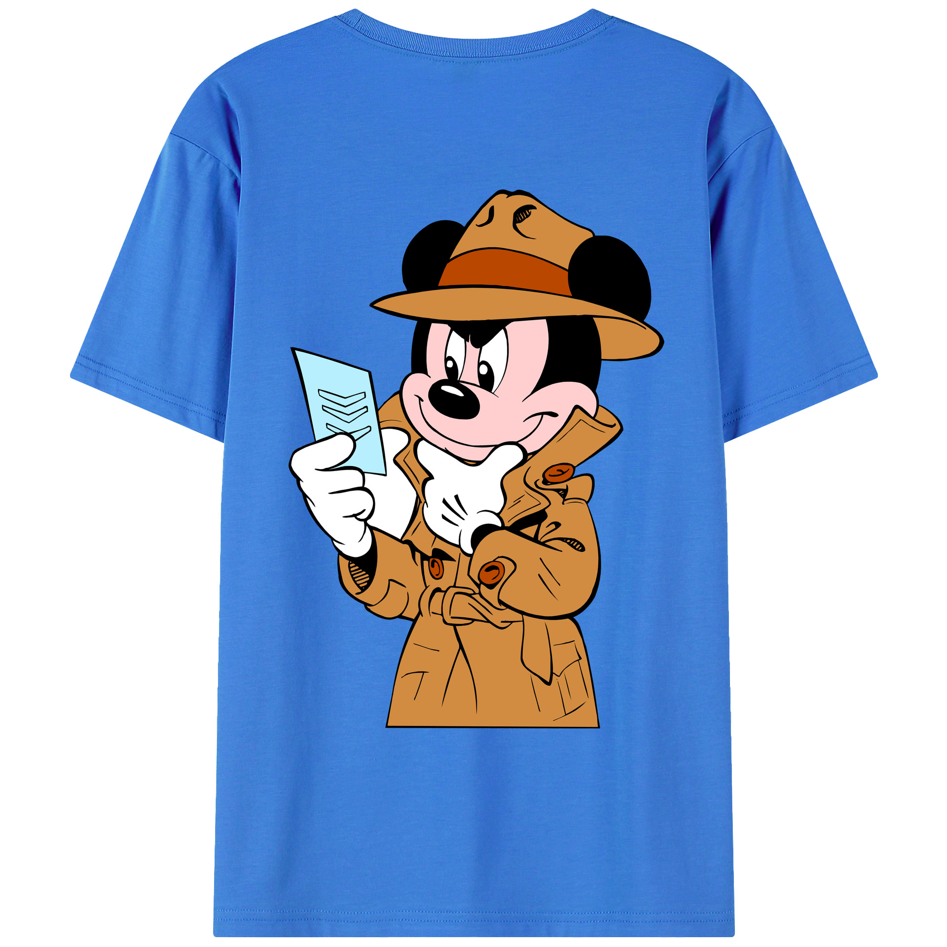 ミッキーマウス Mickey Mouse 綿100％ メンズ半袖Tシャツ（バックプリント） 通気性