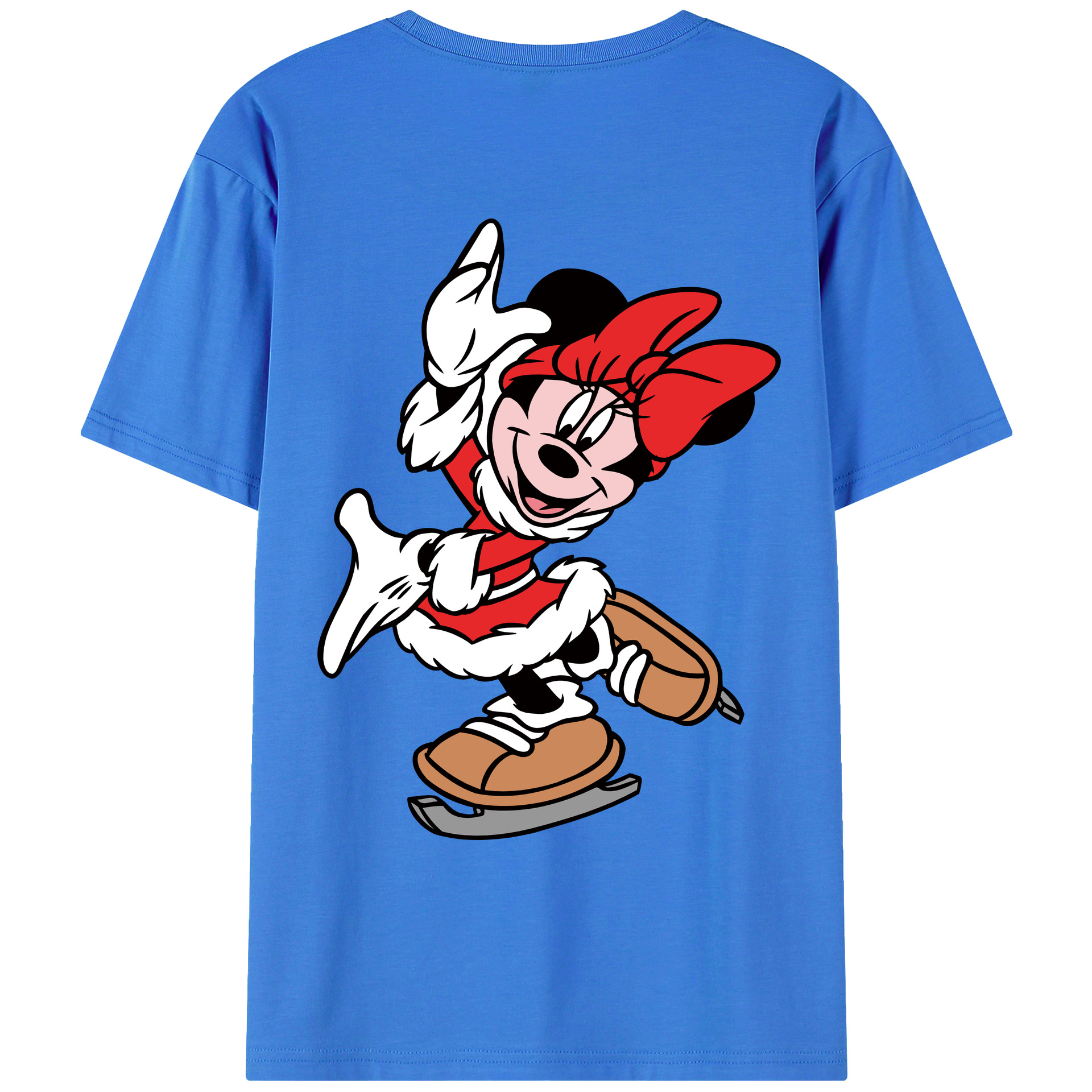 ミッキーマウス Mickey Mouse 綿100％ メンズ半袖Tシャツ（バックプリント） 通気性