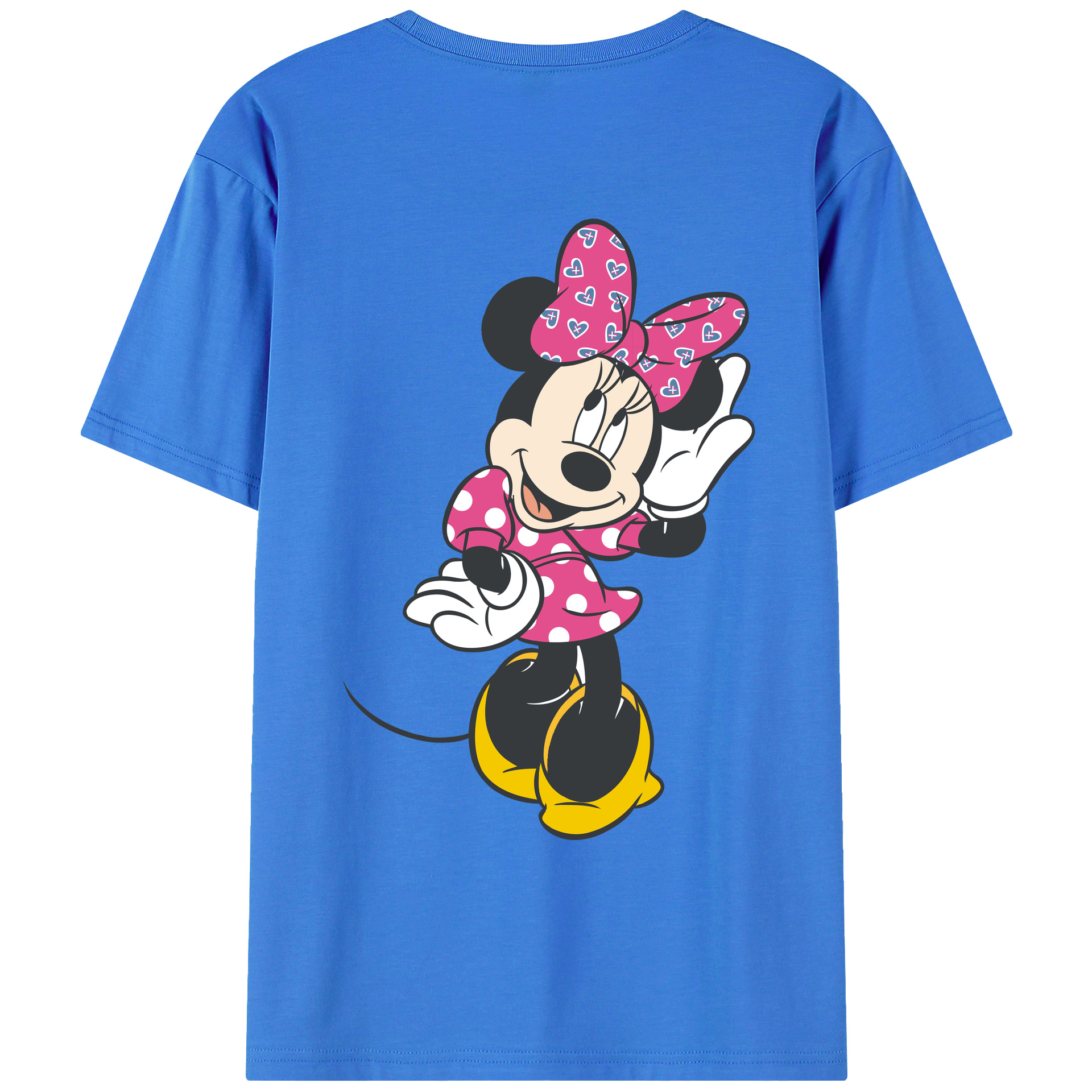 ミッキーマウス Mickey Mouse 綿100％ メンズ半袖Tシャツ（バックプリント） 通気性