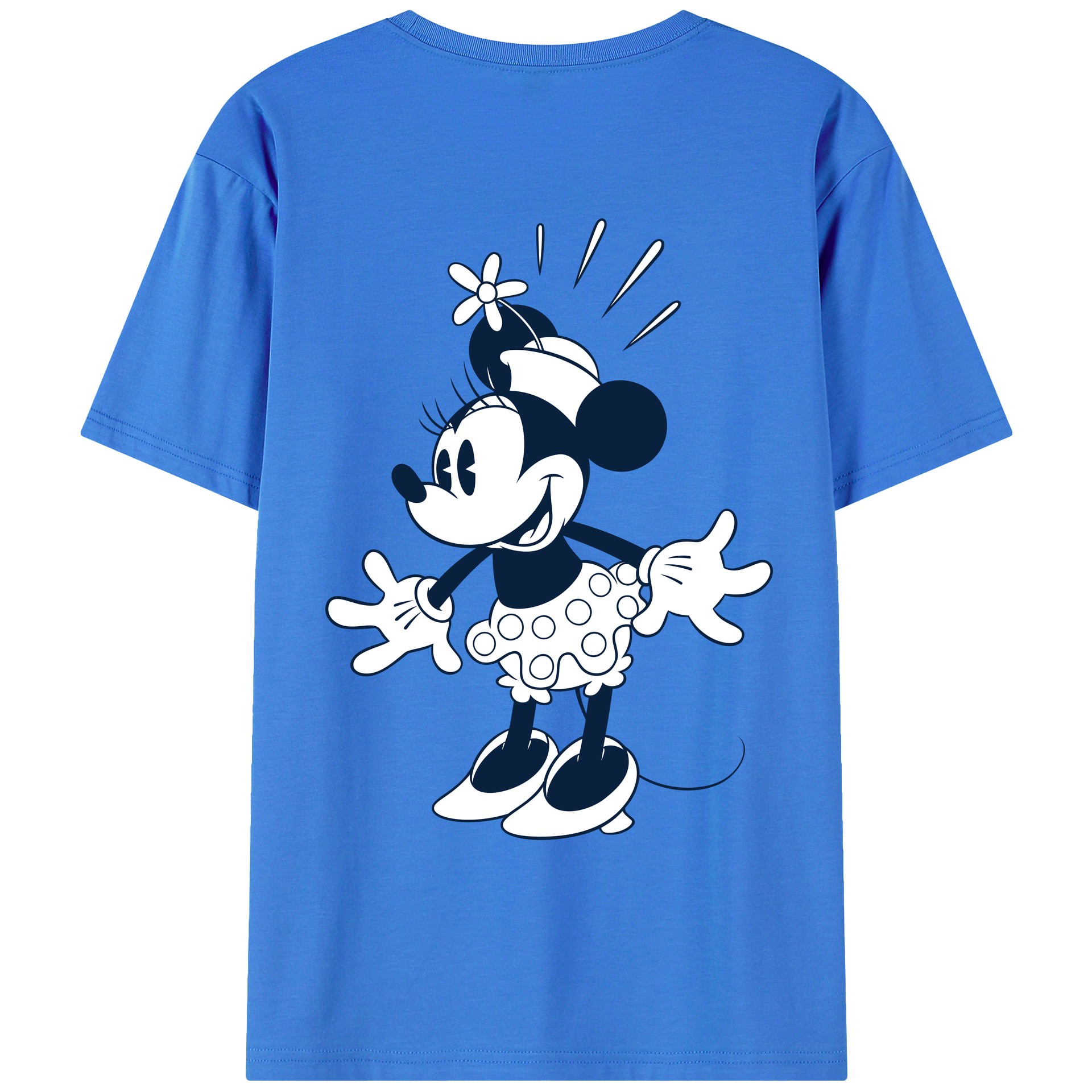 ミッキーマウス Mickey Mouse 綿100％ メンズ半袖Tシャツ（バックプリント） 通気性