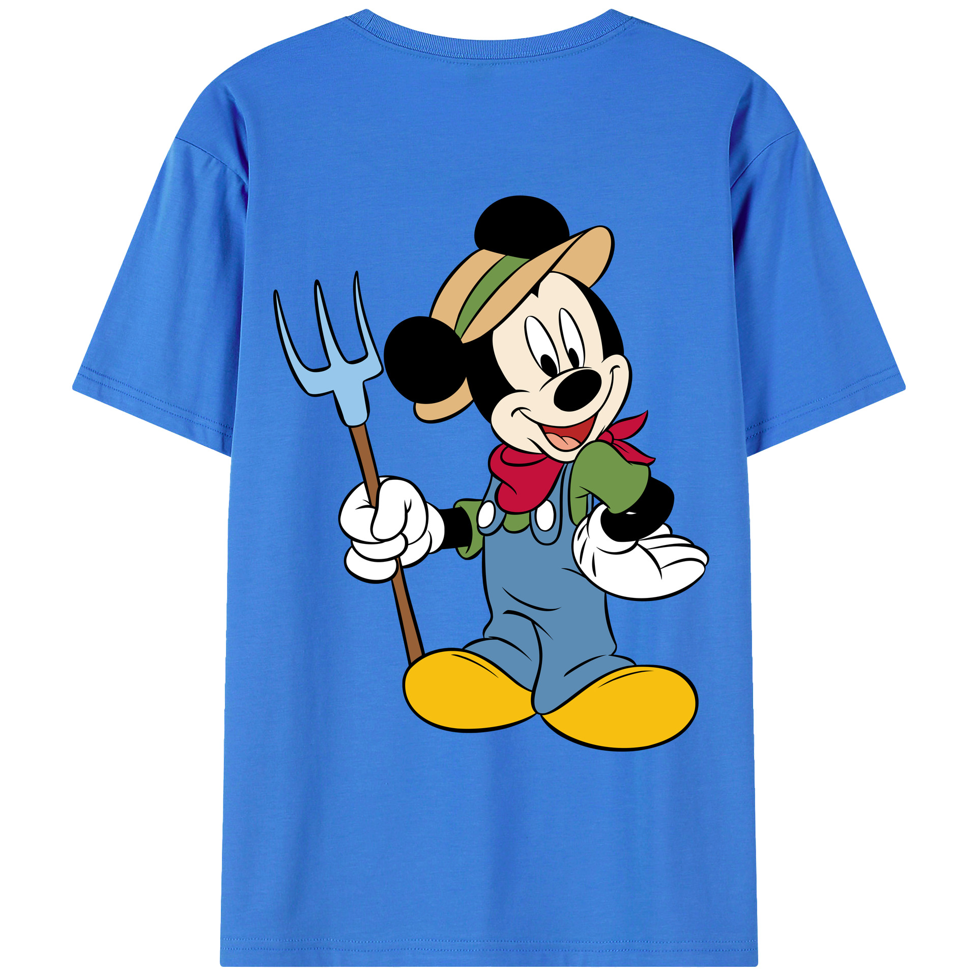 ミッキーマウス Mickey Mouse 綿100％ メンズ半袖Tシャツ（バックプリント） 通気性