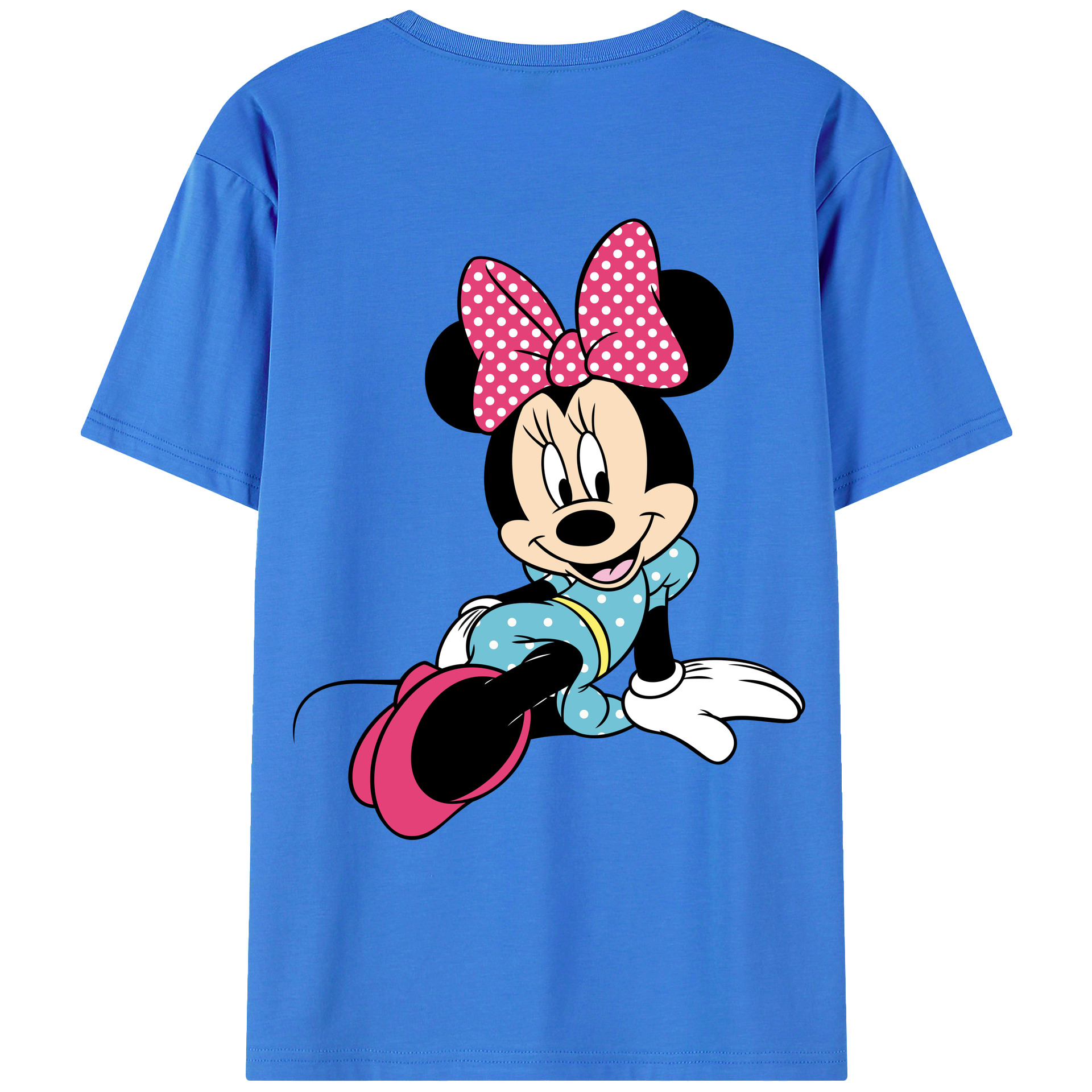 ミッキーマウス Mickey Mouse 綿100％ メンズ半袖Tシャツ（バックプリント） 通気性