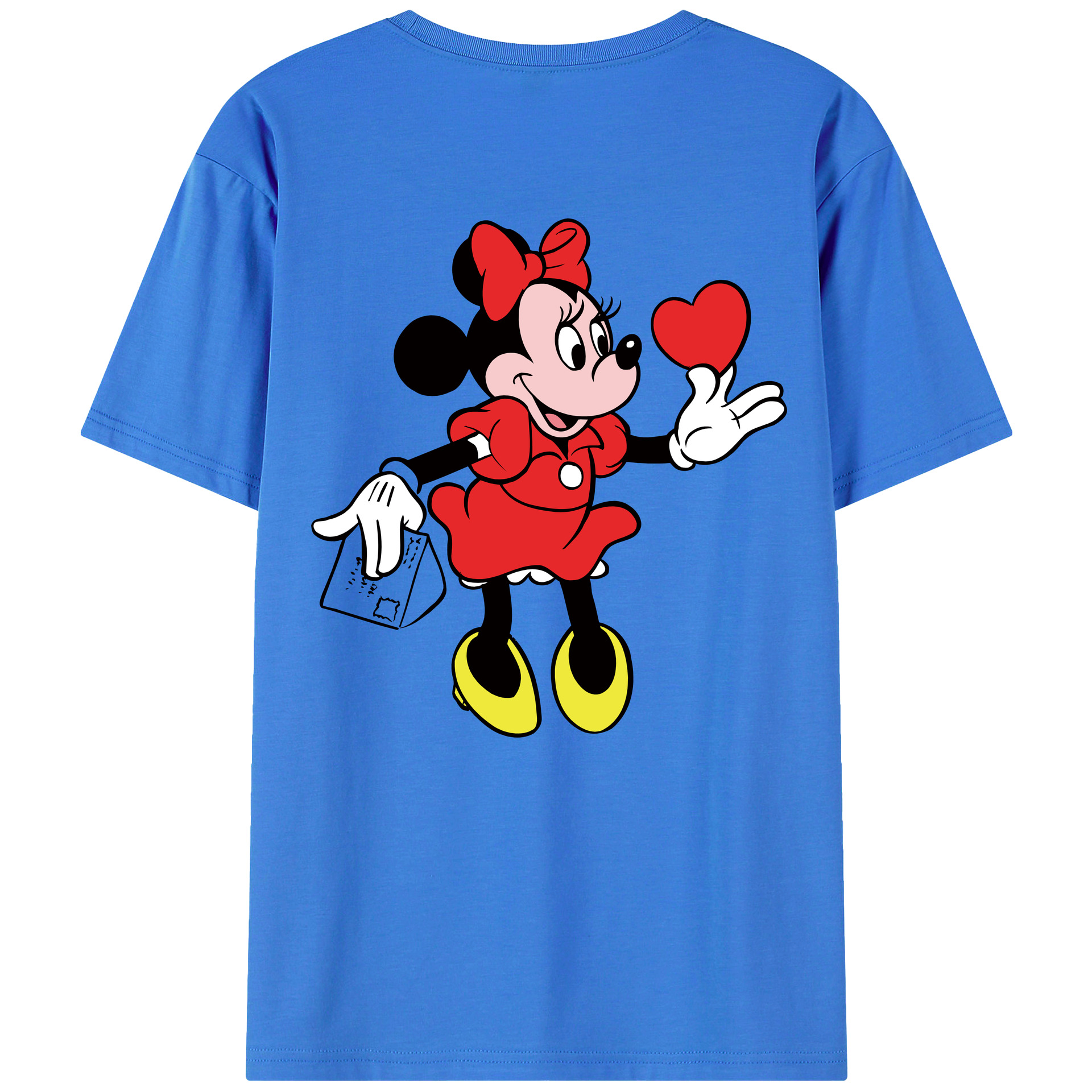 ミッキーマウス Mickey Mouse 綿100％ メンズ半袖Tシャツ（バックプリント） 通気性