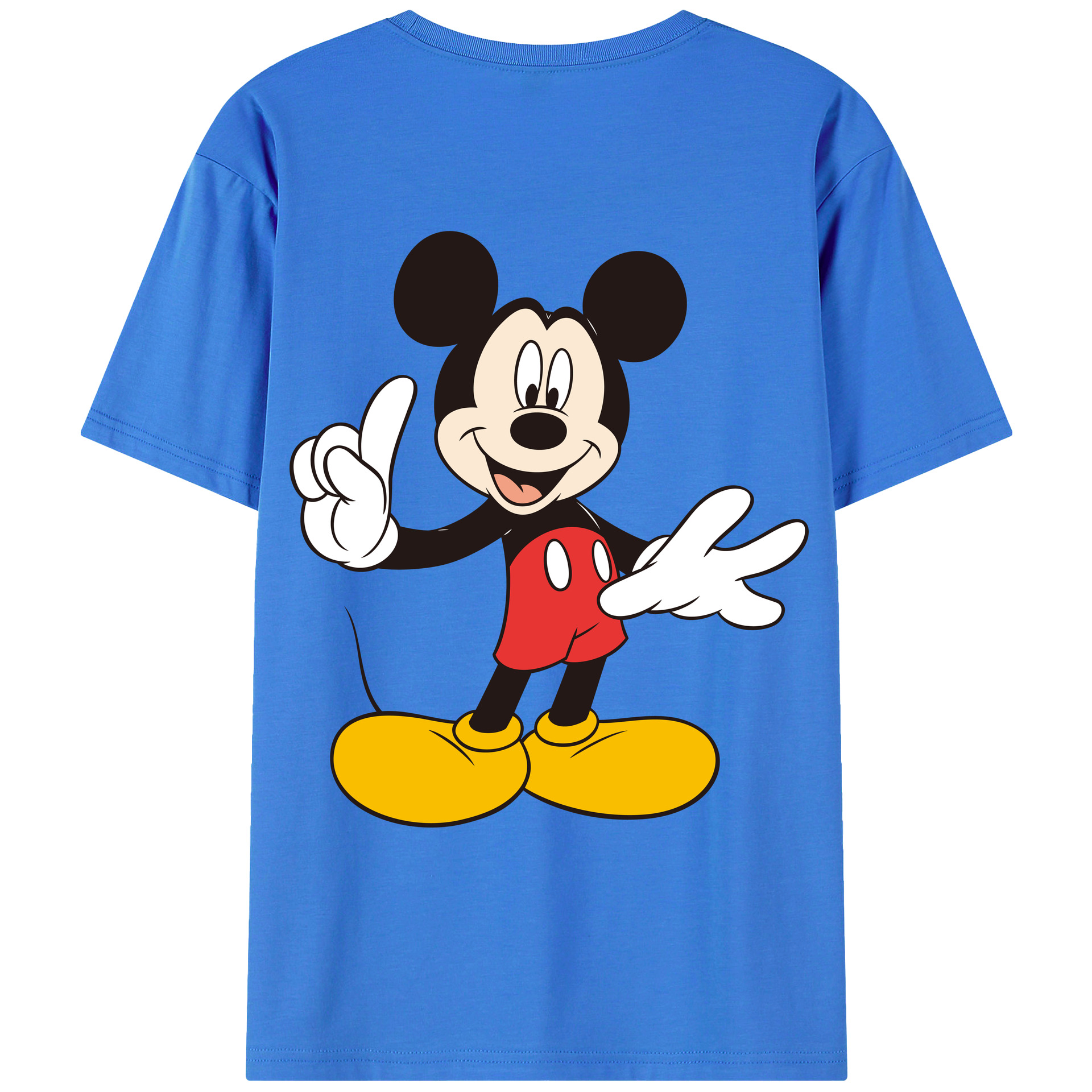 （画像用） ミッキーマウス Mickey Mouse 綿100％ メンズ半袖Tシャツ（バックプリント） 通気性