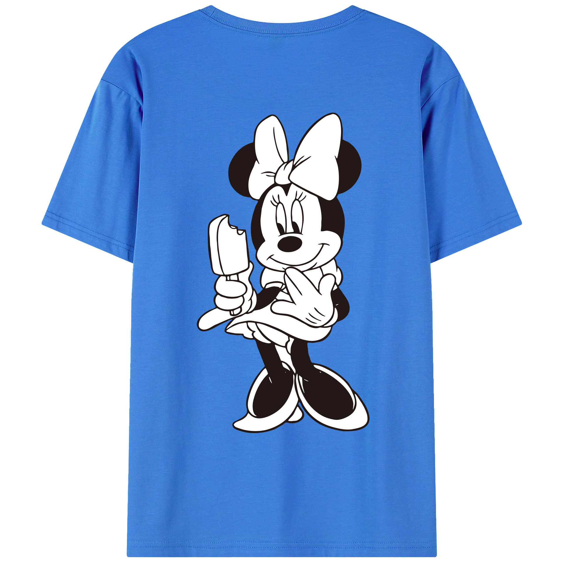 ミッキーマウス Mickey Mouse 綿100％ メンズ半袖Tシャツ（バックプリント） 通気性