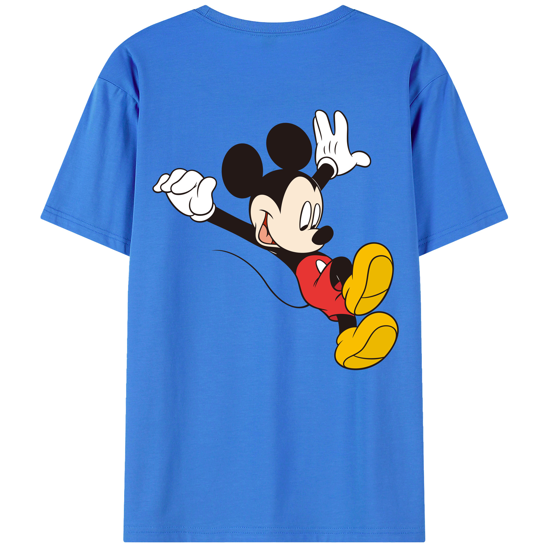 ミッキーマウス Mickey Mouse 綿100％ メンズ半袖Tシャツ（バックプリント） 通気性