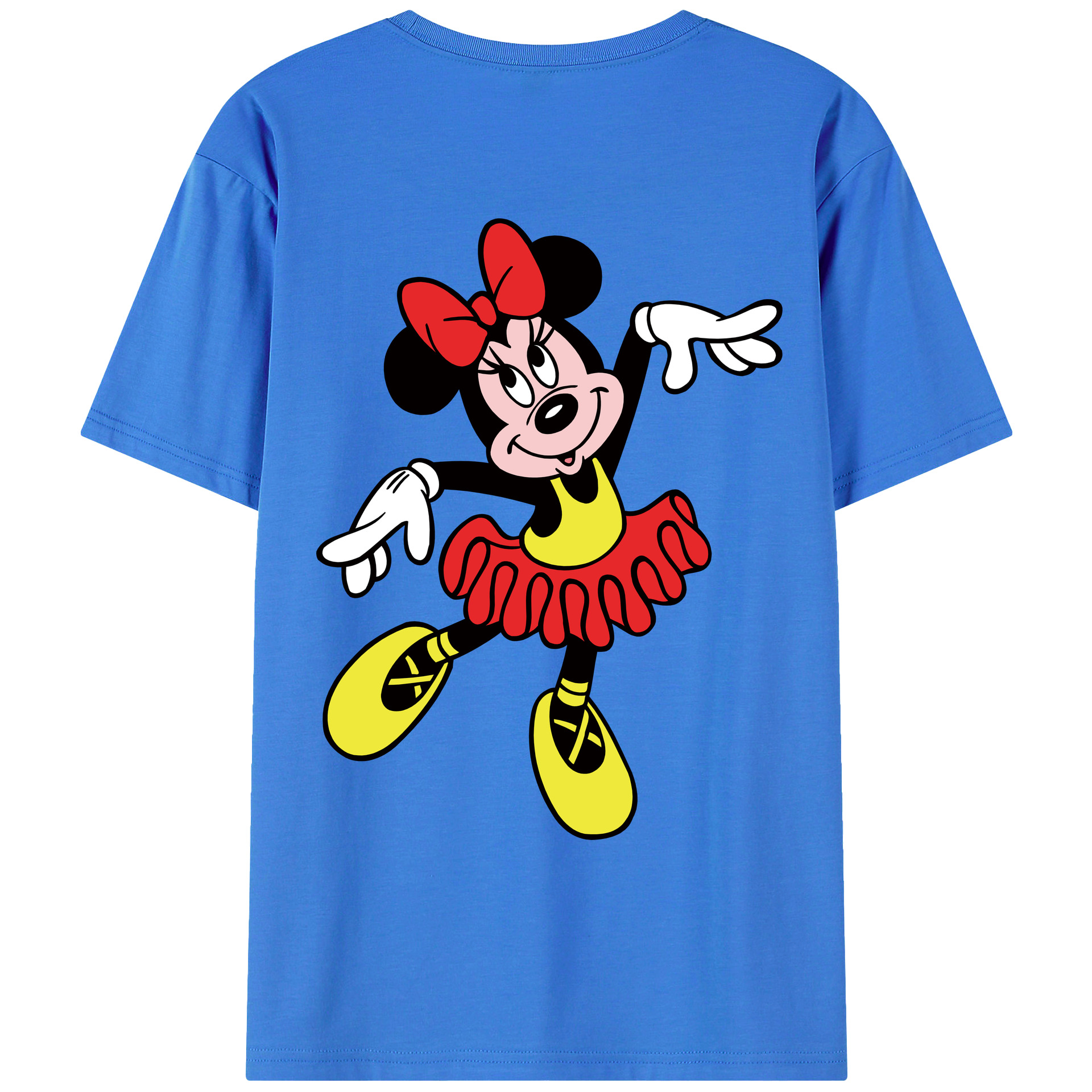 ミッキーマウス Mickey Mouse 綿100％ メンズ半袖Tシャツ（バックプリント） 通気性