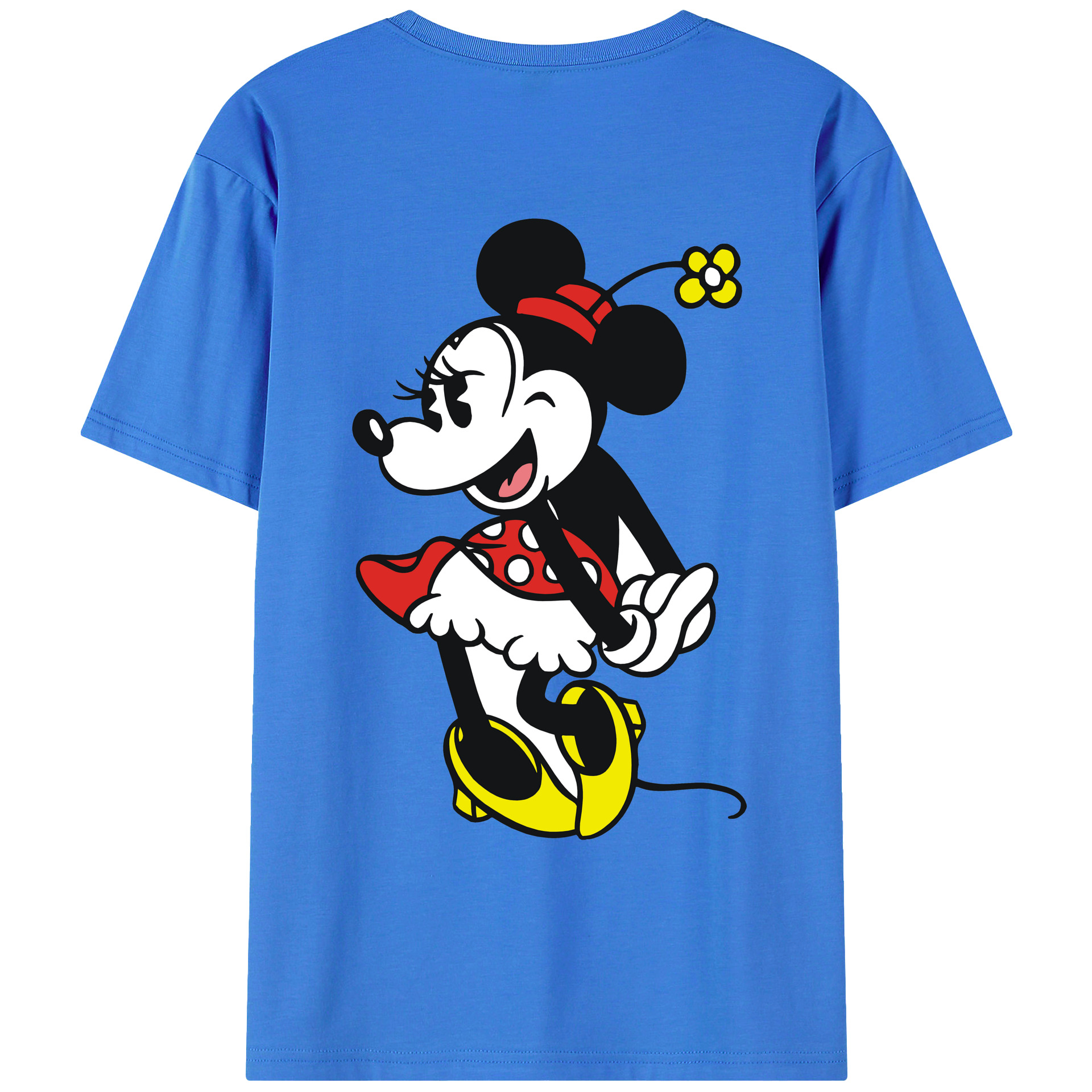 ミッキーマウス Mickey Mouse 綿100％ メンズ半袖Tシャツ（バックプリント） 通気性