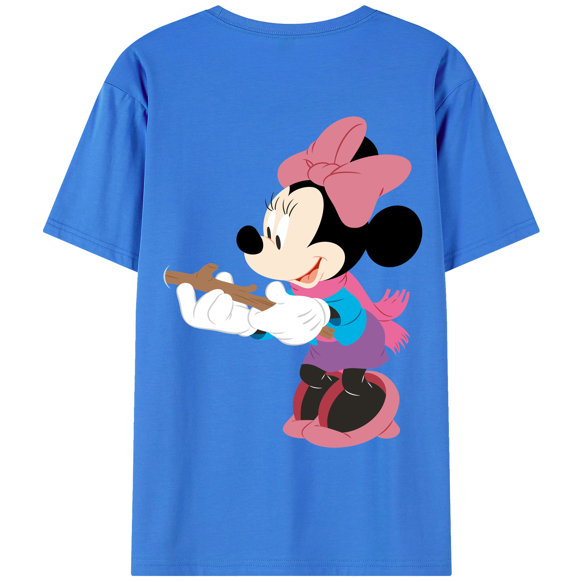 ミッキーマウス Mickey Mouse 綿100％ メンズ半袖Tシャツ（バックプリント） 通気性