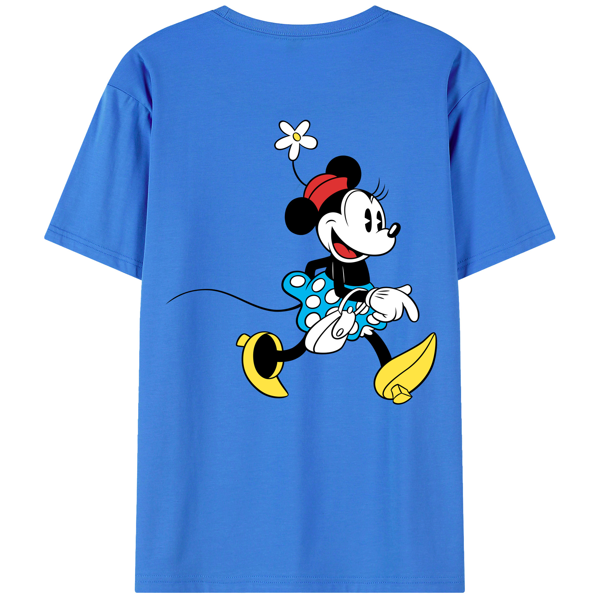 ミッキーマウス Mickey Mouse 綿100％ メンズ半袖Tシャツ（バックプリント） 通気性