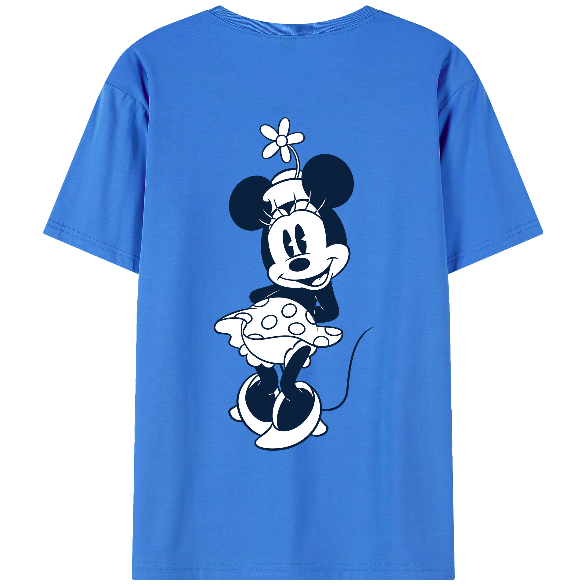 ミッキーマウス Mickey Mouse 綿100％ メンズ半袖Tシャツ（バックプリント） 通気性